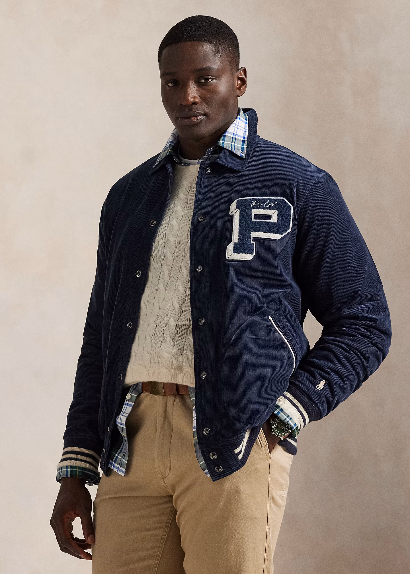 College-Jacke aus Kordsamt - RALPH LAUREN OUTLET