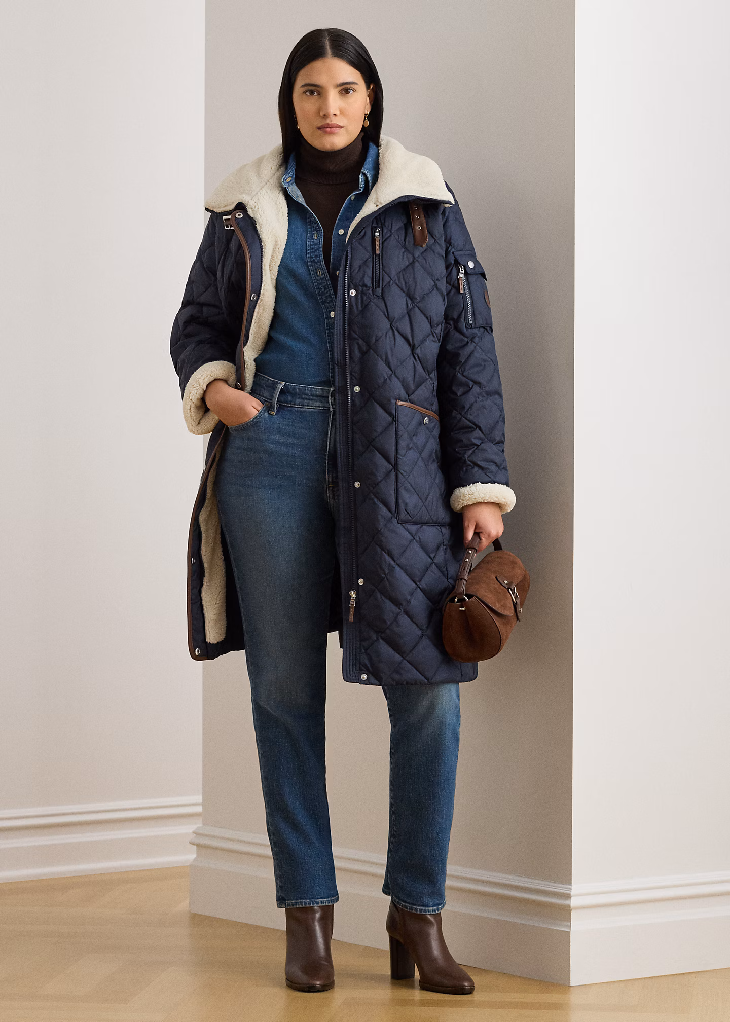 Daunenmantel mit Rautensteppung - RALPH LAUREN OUTLET