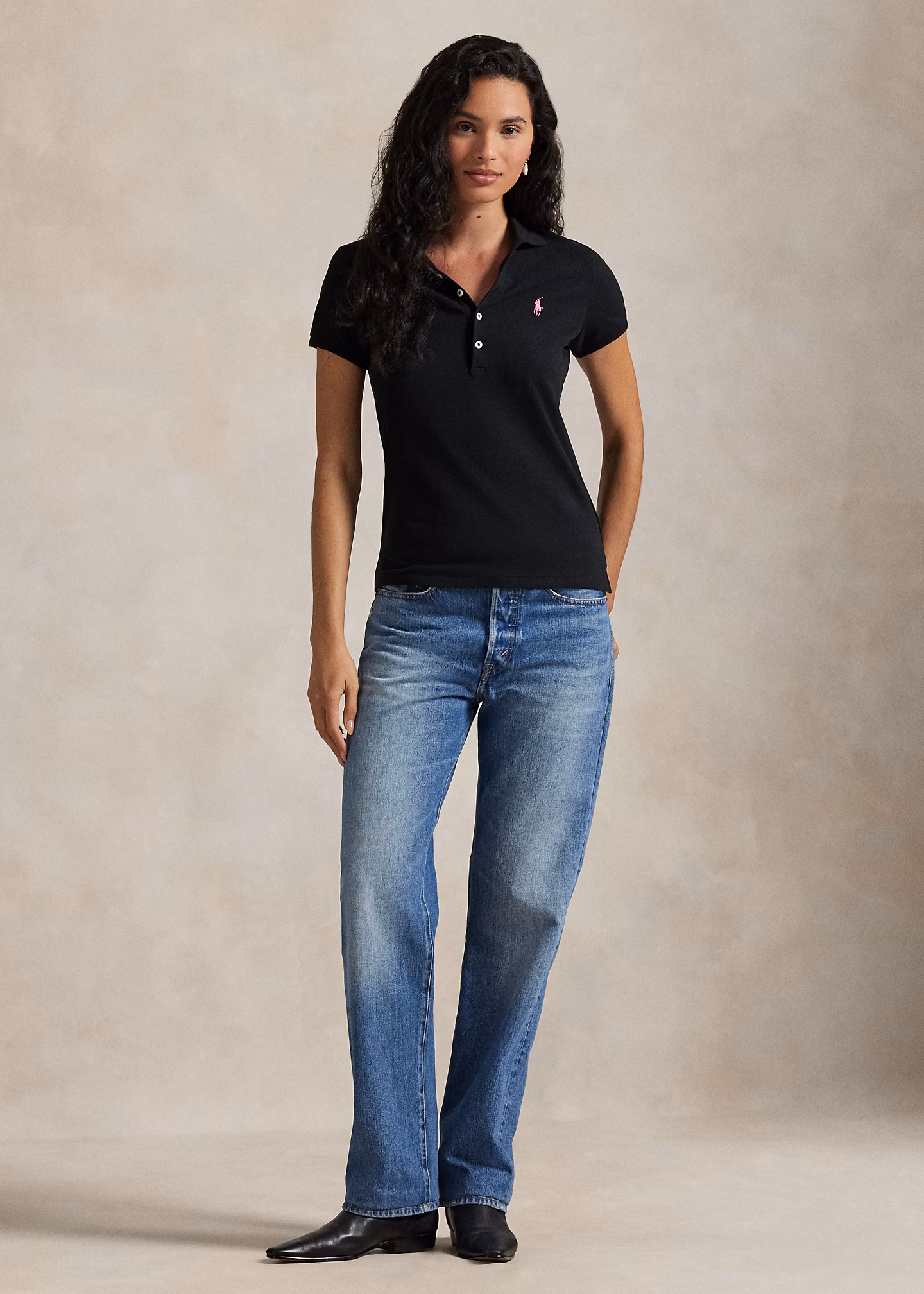 Slim-Fit Stretch-Poloshirt mit Pink Pony - RALPH LAUREN OUTLET