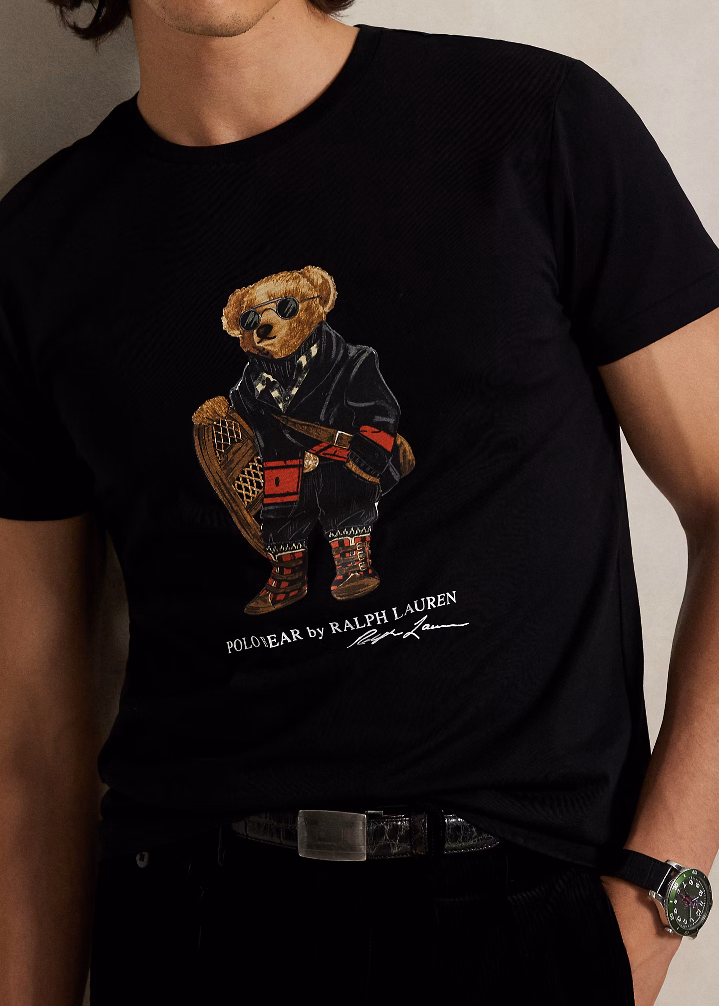 Custom-Slim-Fit T-Shirt mit Polo Bear - RALPH LAUREN OUTLET