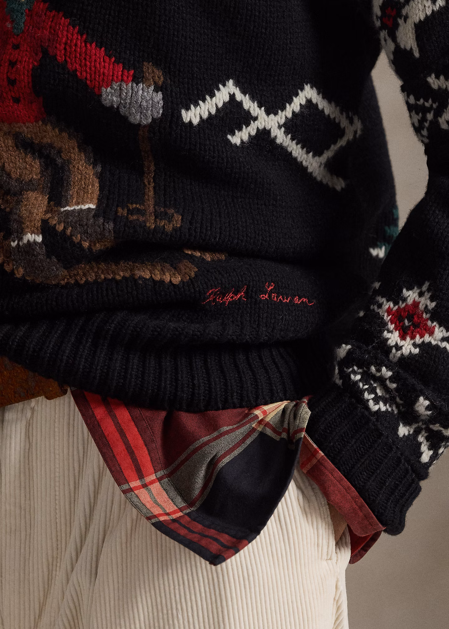 Wollpullover mit Skifahrergrafik - RALPH LAUREN OUTLET