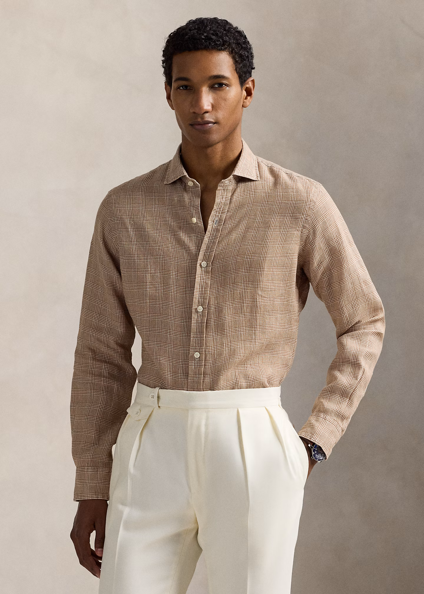 Classic-Fit Leinenhemd mit Karomuster - RALPH LAUREN OUTLET