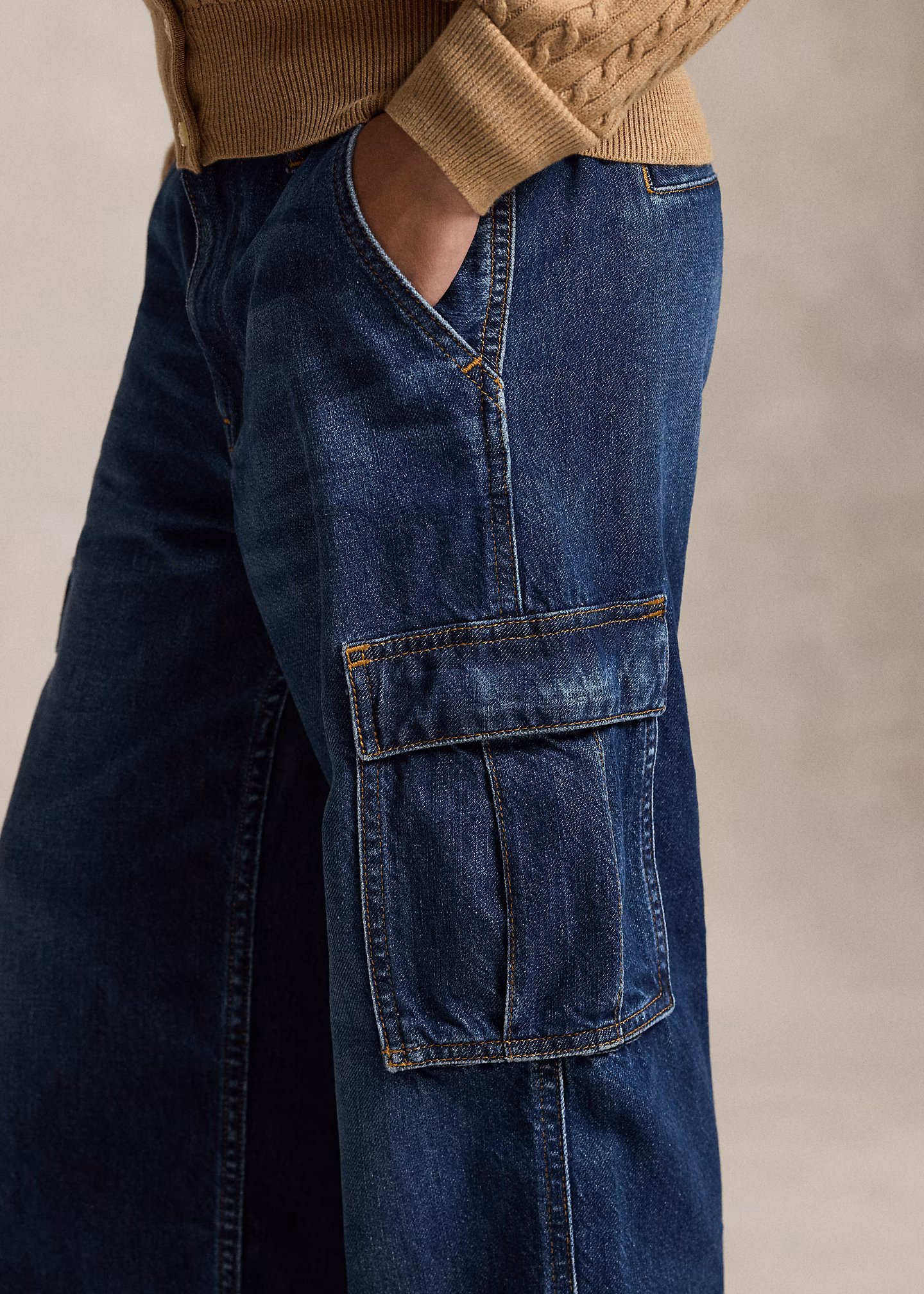 Cargo-Jeans mit weitem Bein in Indigo - RALPH LAUREN OUTLET