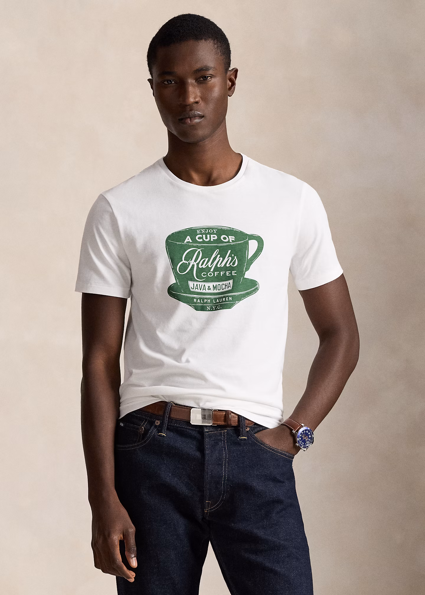 Custom-Slim-Fit T-Shirt „Ralph’s Coffee“ - RALPH LAUREN OUTLET