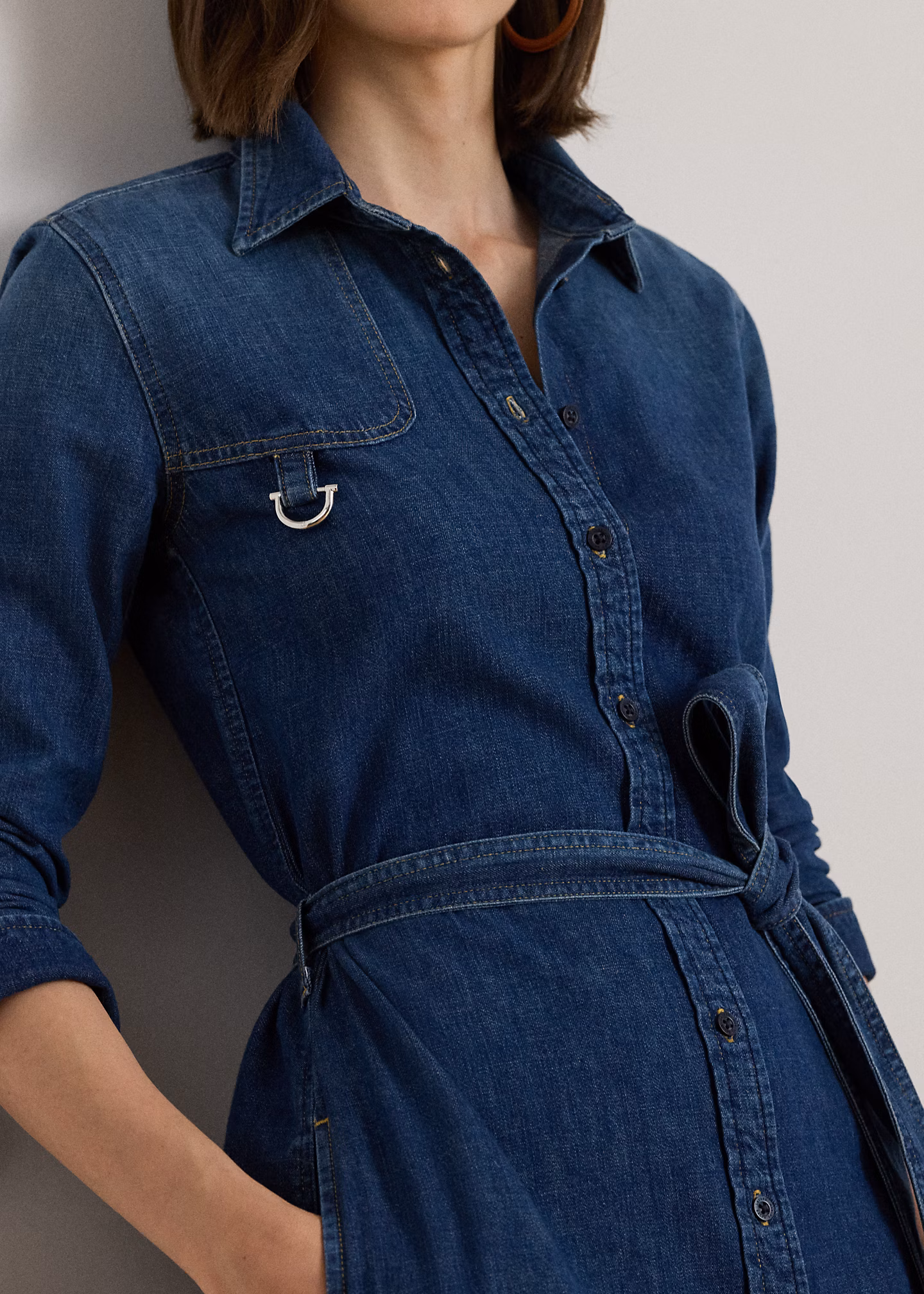 Denim-Hemdkleid mit Gürtel und Anhänger - RALPH LAUREN OUTLET