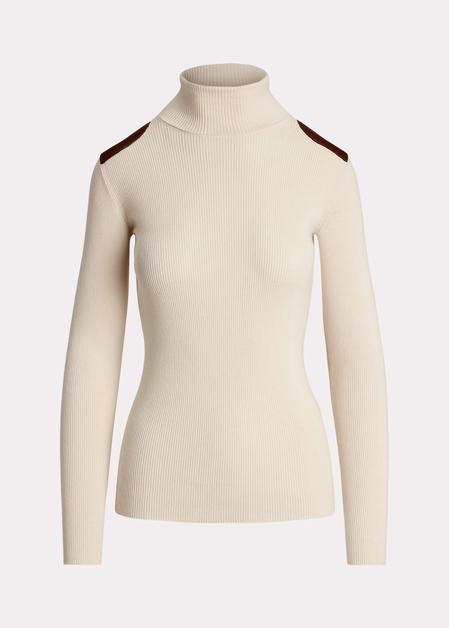 Rollkragenpullover mit Kunstlederbesatz - RALPH LAUREN OUTLET