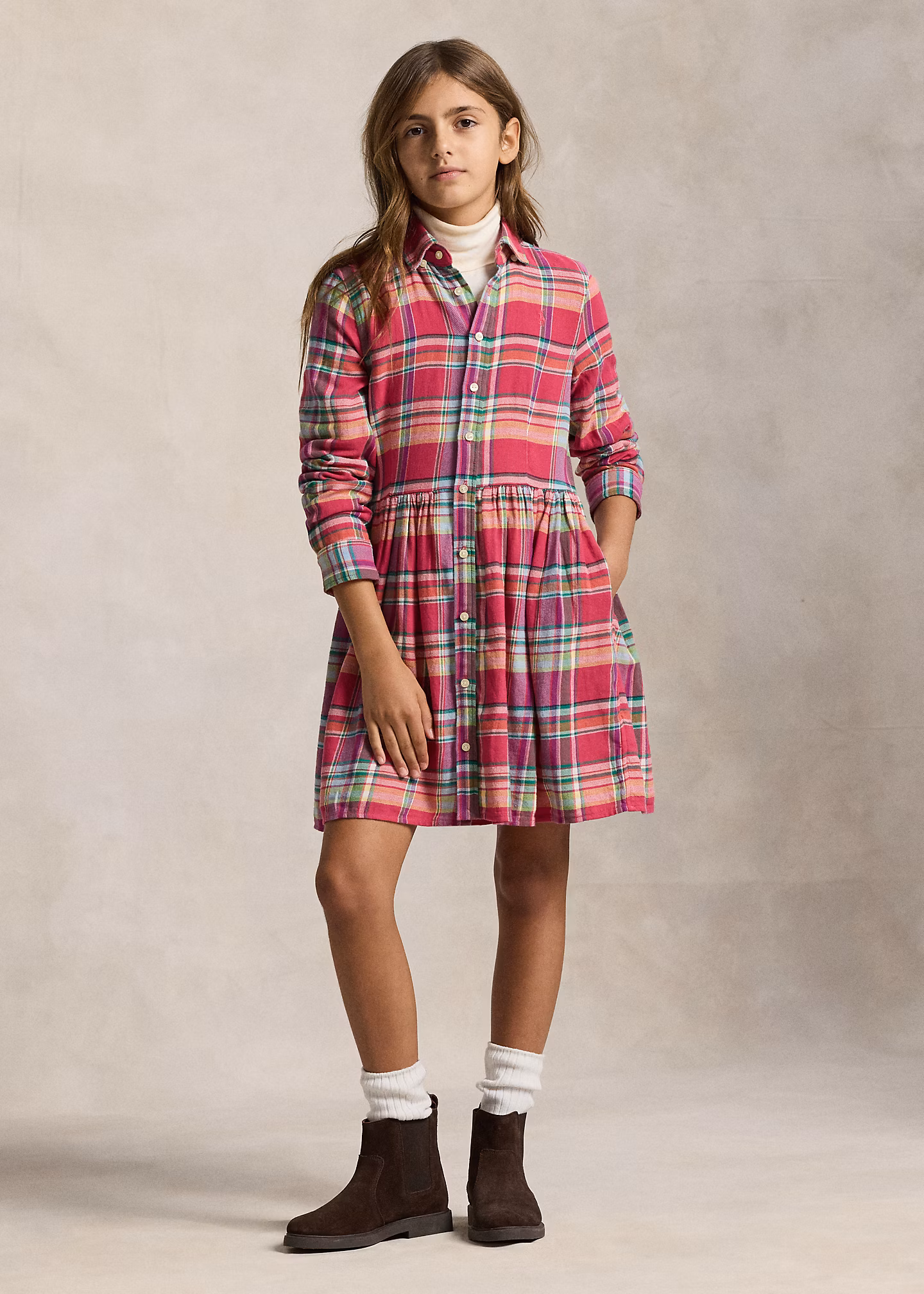 Baumwollhemdkleid mit Madraskaro - RALPH LAUREN OUTLET