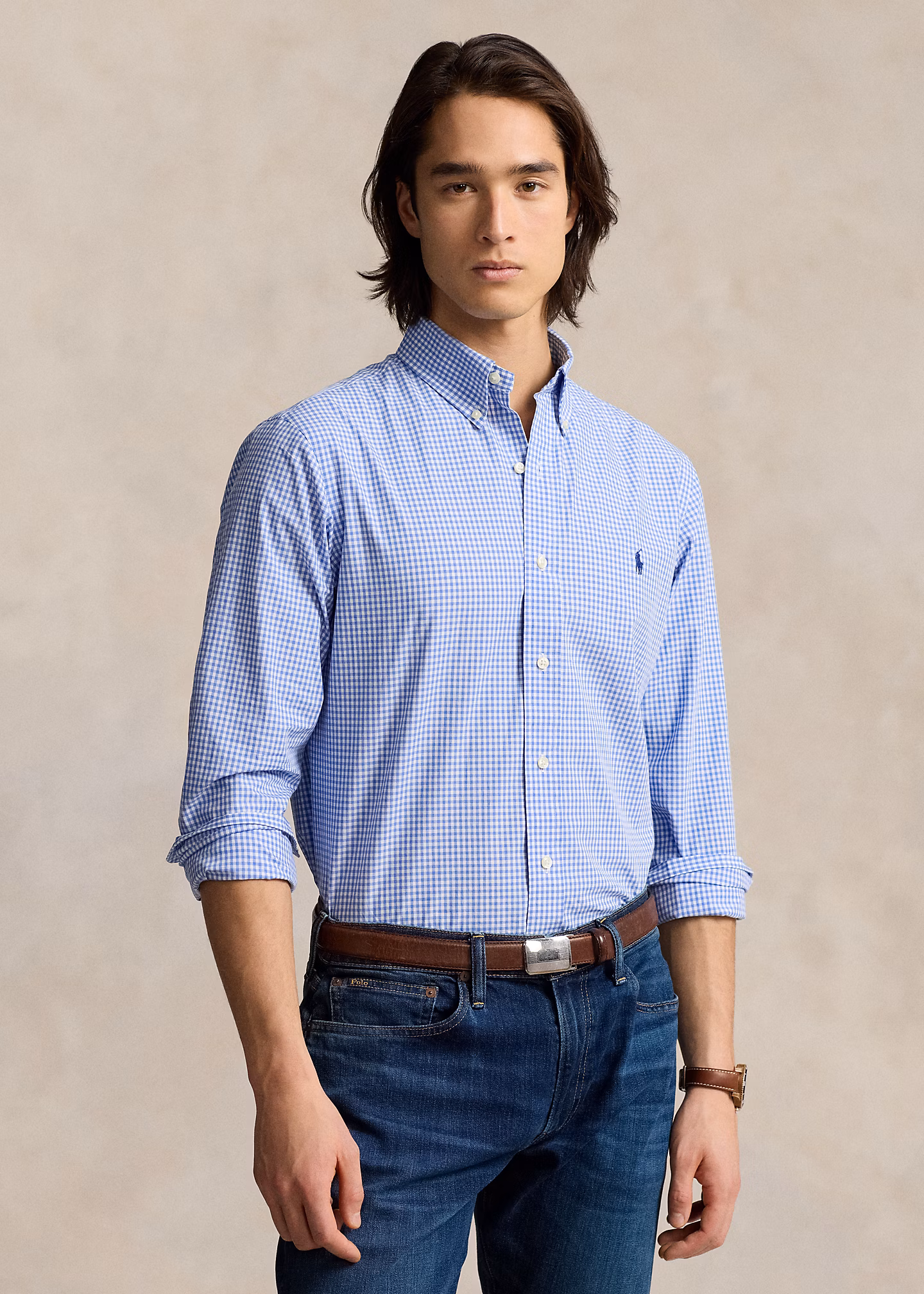 Custom-Fit Hemd aus Stretchpopeline - RALPH LAUREN OUTLET