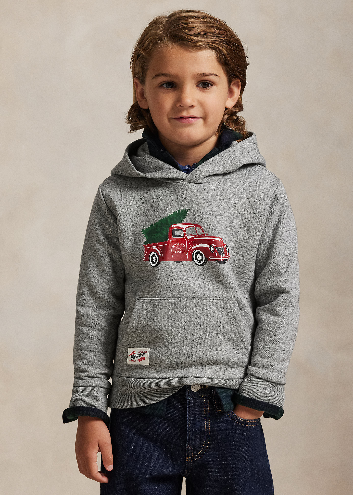 Fleece-Kapuzenpullover mit Truck-Motiv - RALPH LAUREN OUTLET