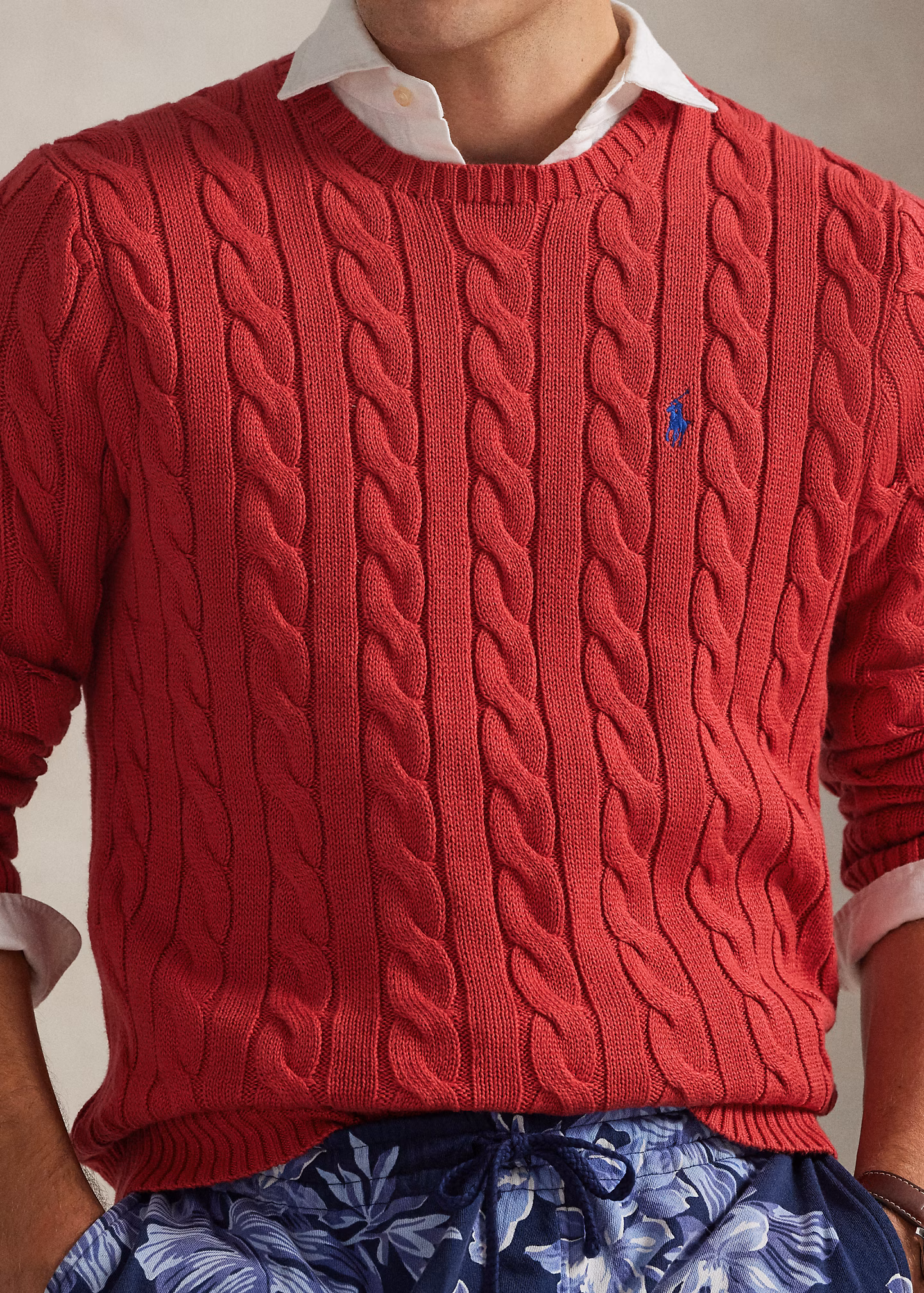 Baumwollpullover mit Zopfmuster - RALPH LAUREN OUTLET