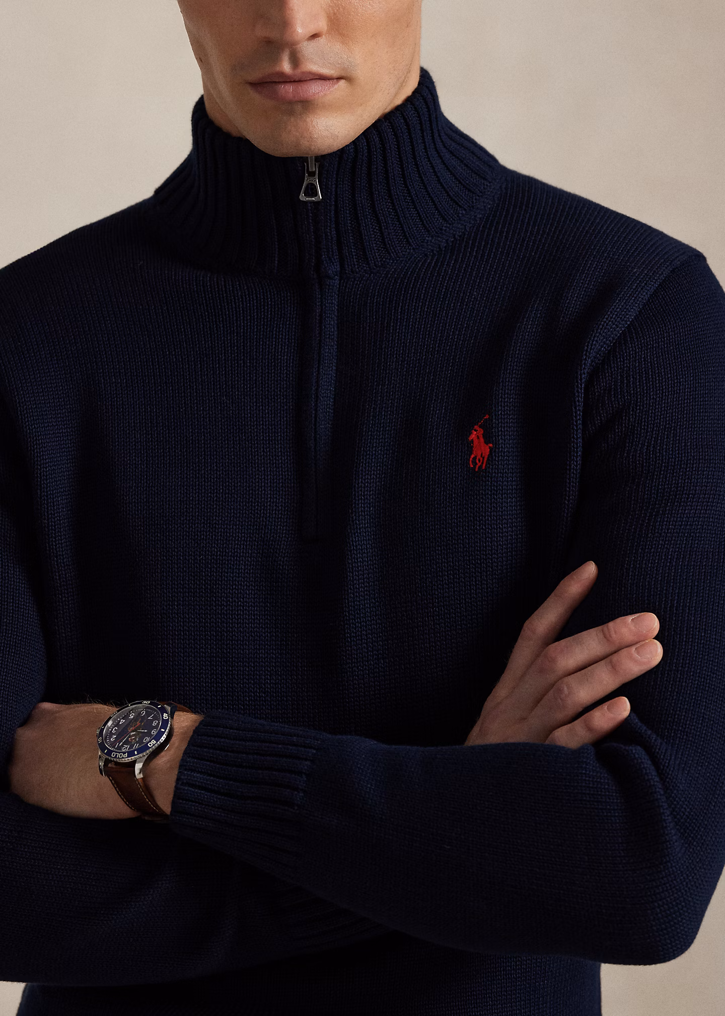 Baumwollpullover mit Halbrollkragen - RALPH LAUREN OUTLET