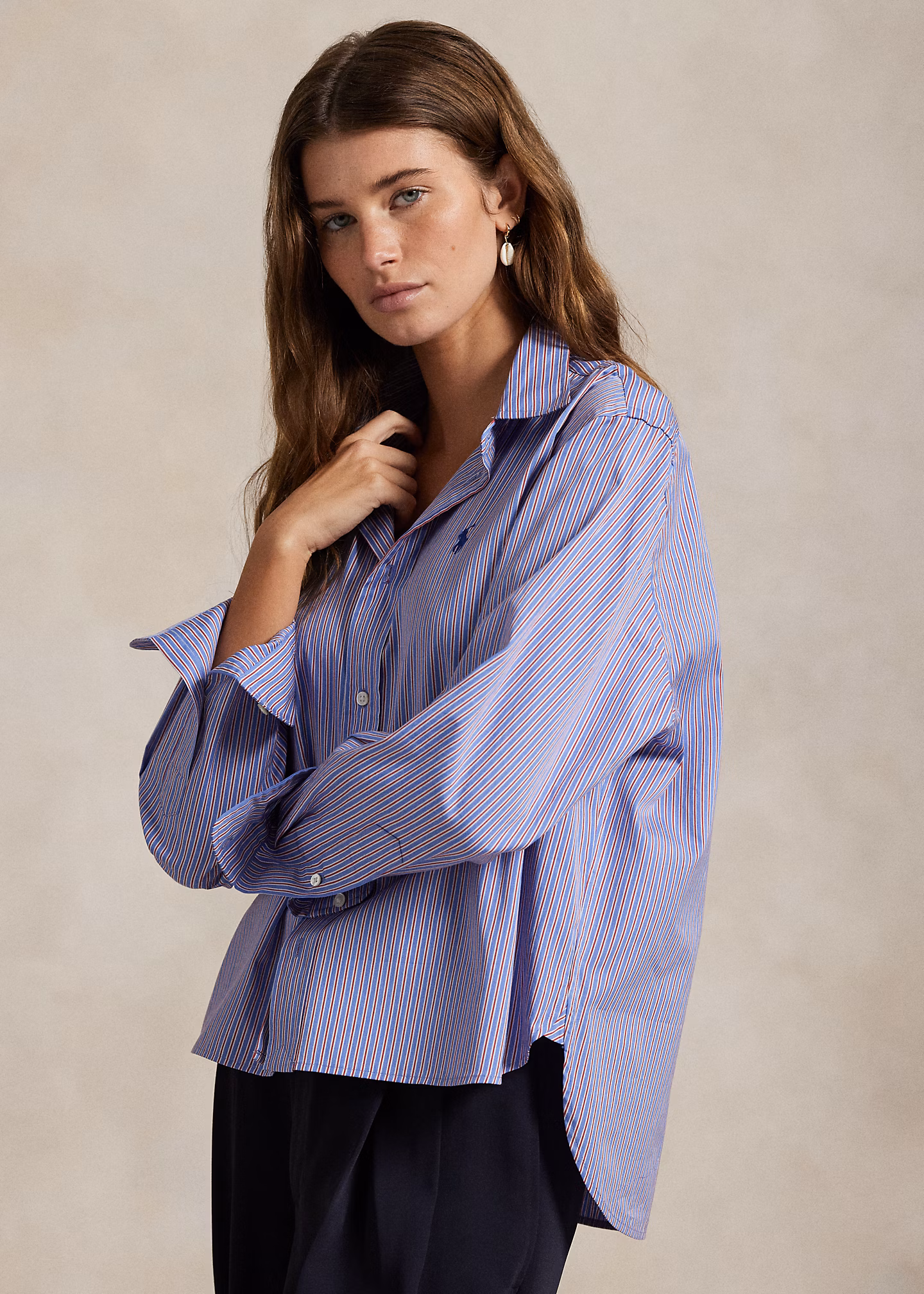 Verkürztes, kastenförmiges Baumwollhemd - RALPH LAUREN OUTLET