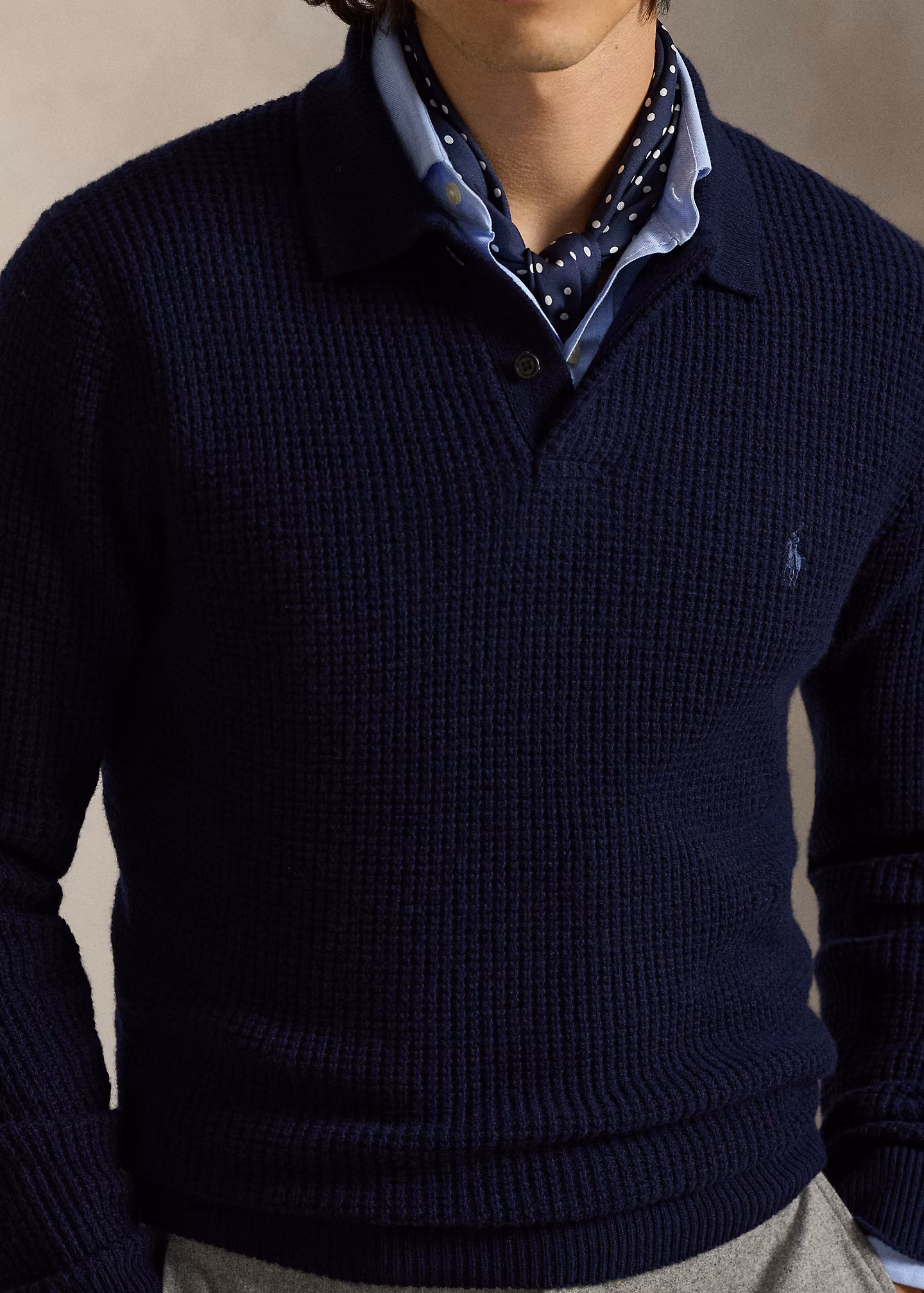 Strukturierter Pullover mit Polokragen - RALPH LAUREN OUTLET