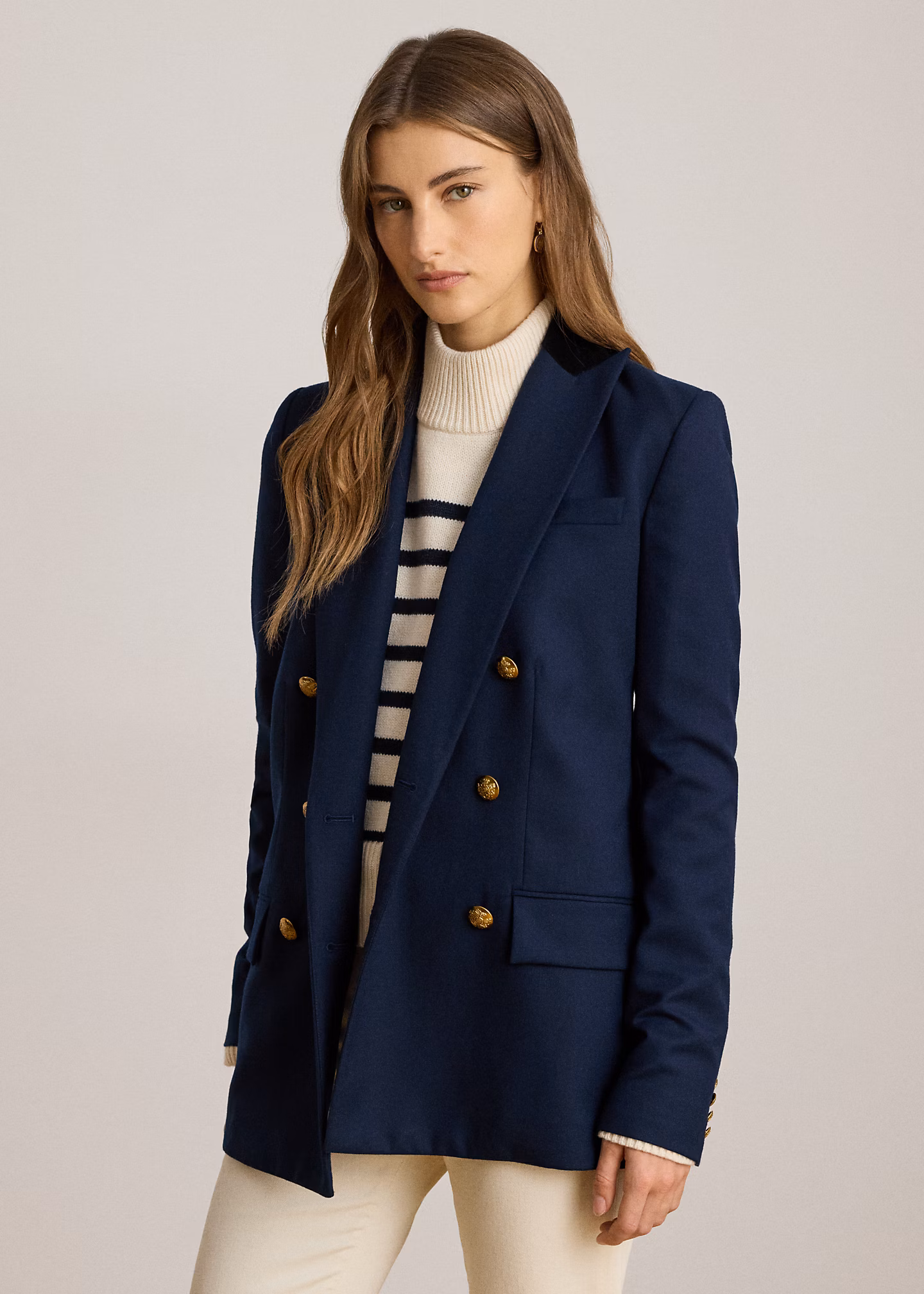 Zweireihiger Blazer aus Wolltwill - RALPH LAUREN OUTLET