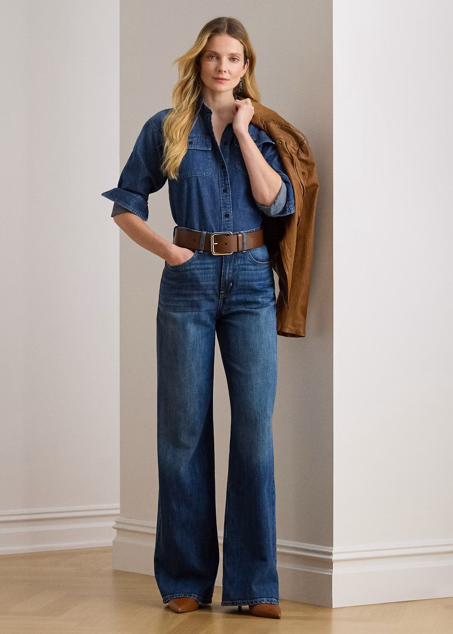 Jeans mit hoher Leibhöhe und weitem Bein - RALPH LAUREN OUTLET