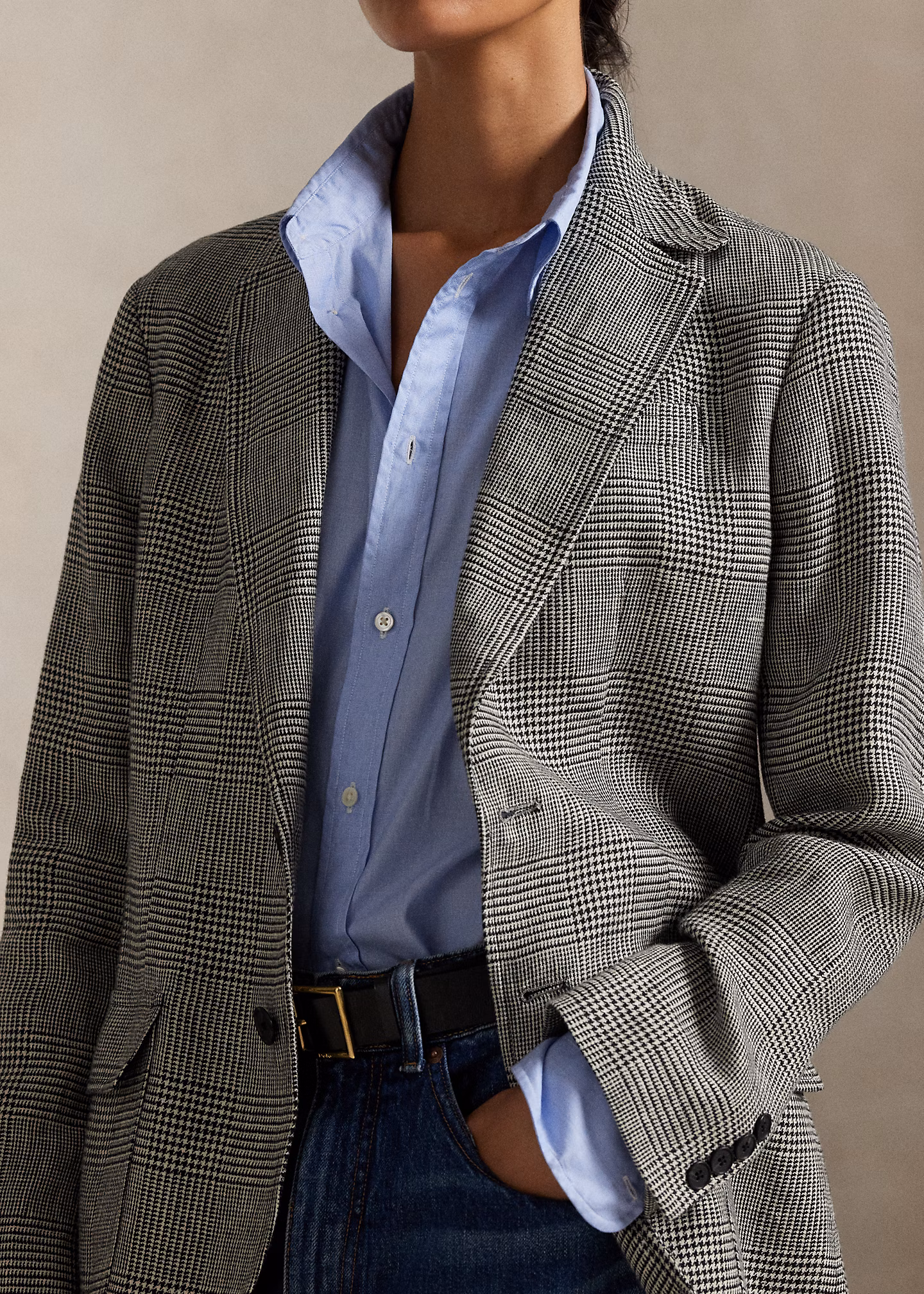 Einreihiger Tweedblazer mit Glencheck - RALPH LAUREN OUTLET