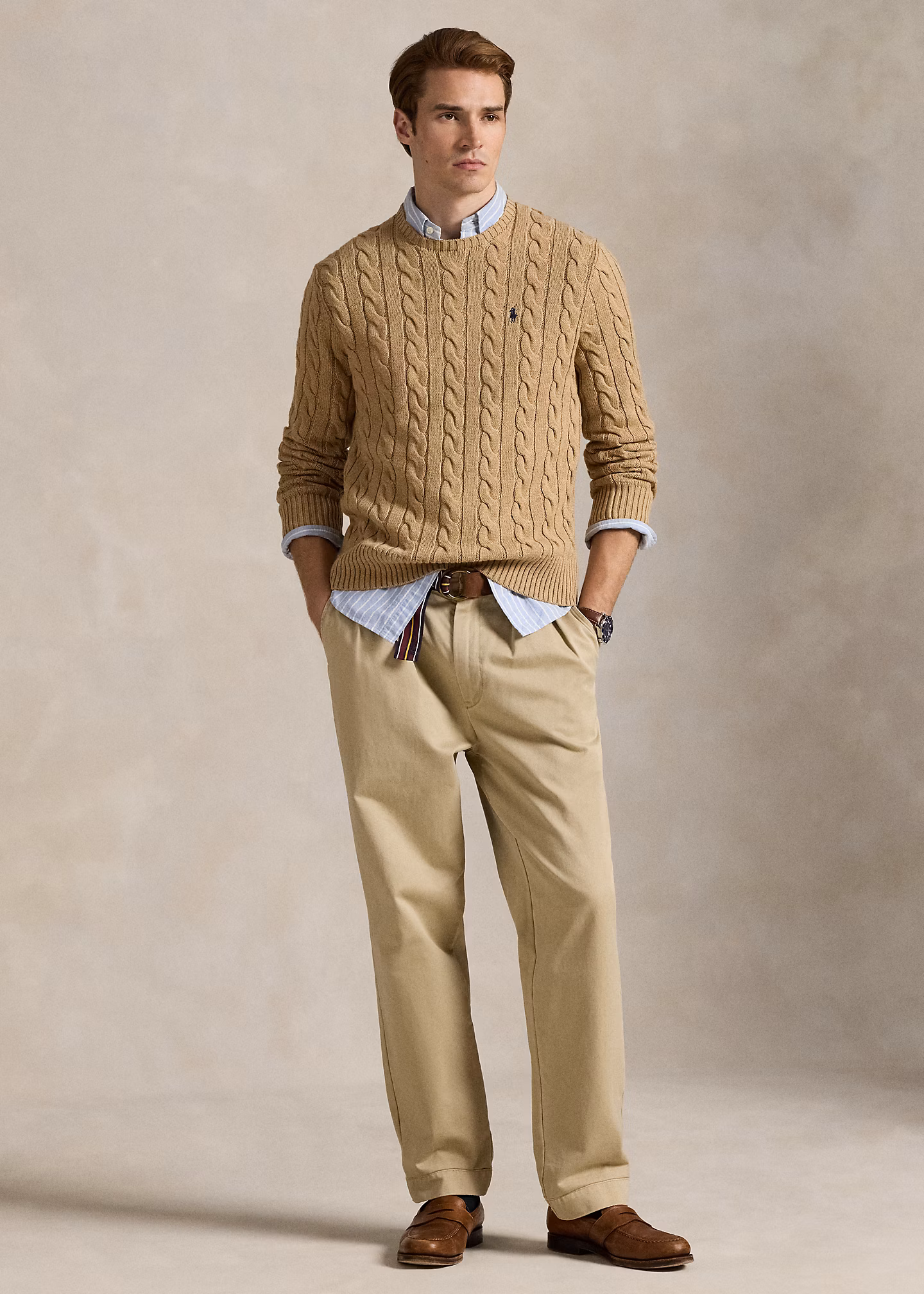 Baumwollpullover mit Zopfmuster - RALPH LAUREN OUTLET