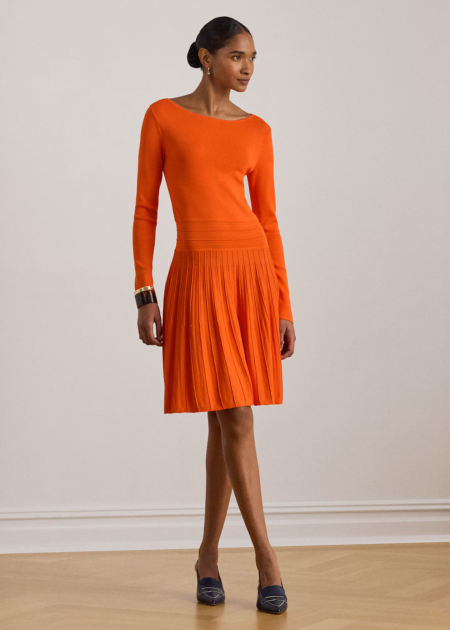 Plisseekleid mit U-Boot-Ausschnitt - RALPH LAUREN OUTLET