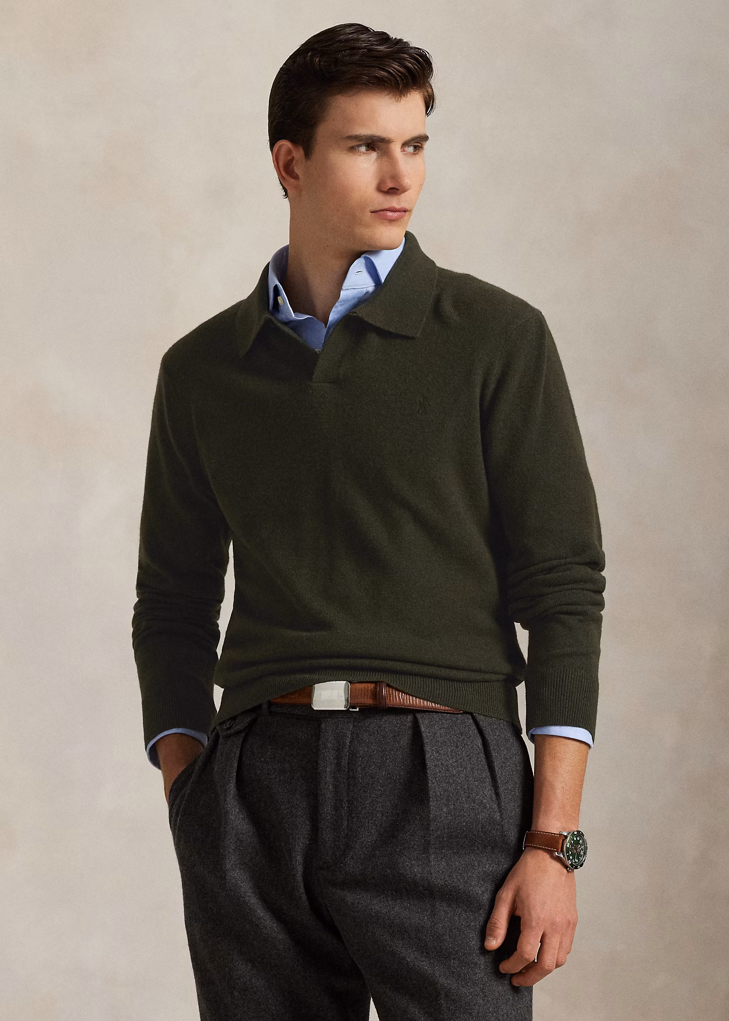 Wollpullover mit Johnny-Kragen - RALPH LAUREN OUTLET