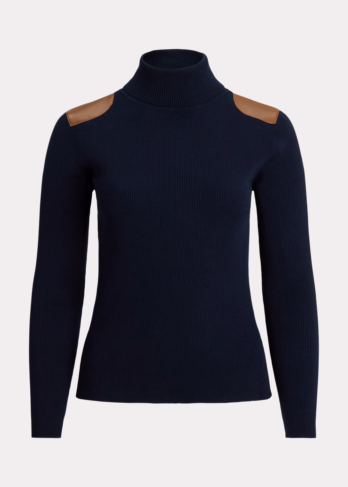 Rollkragenpullover mit Kunstlederbesatz - RALPH LAUREN OUTLET