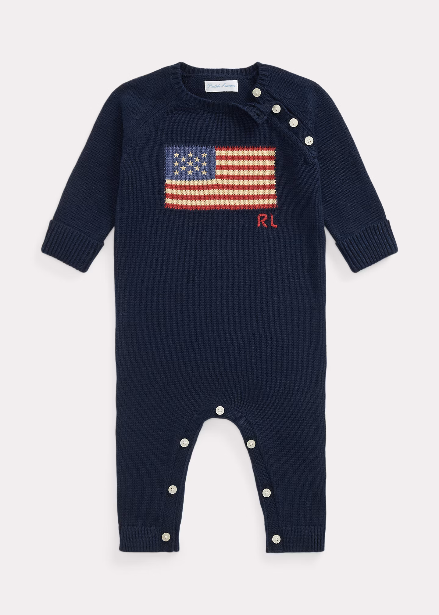 Baumwollstrampler mit Flagge - RALPH LAUREN OUTLET