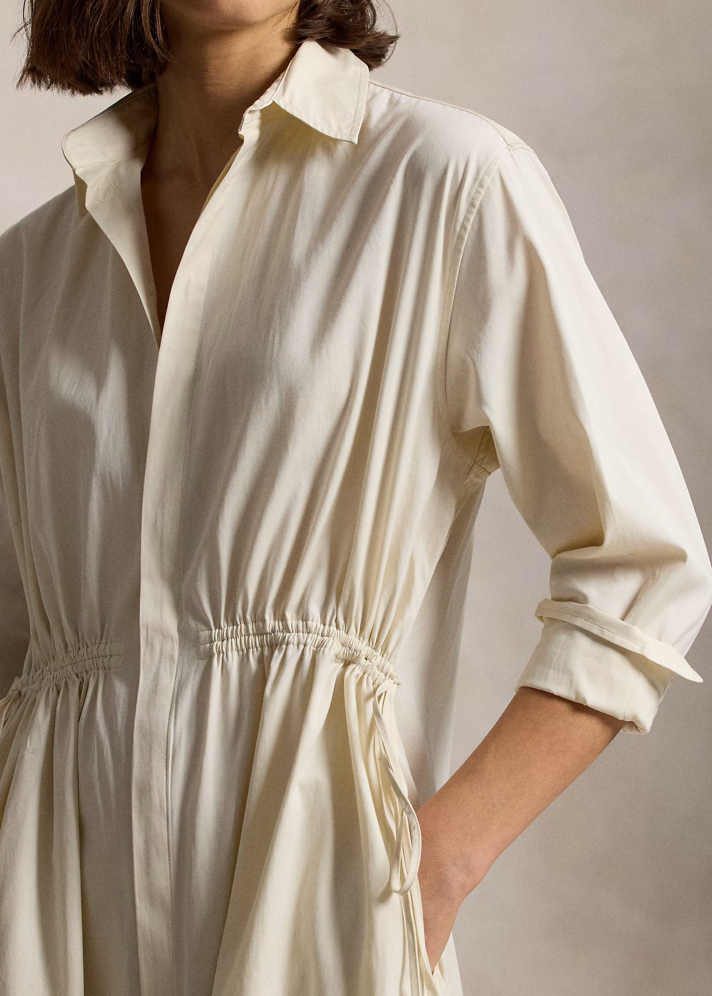 Baumwoll-Hemdkleid mit Tunnelzug - RALPH LAUREN OUTLET