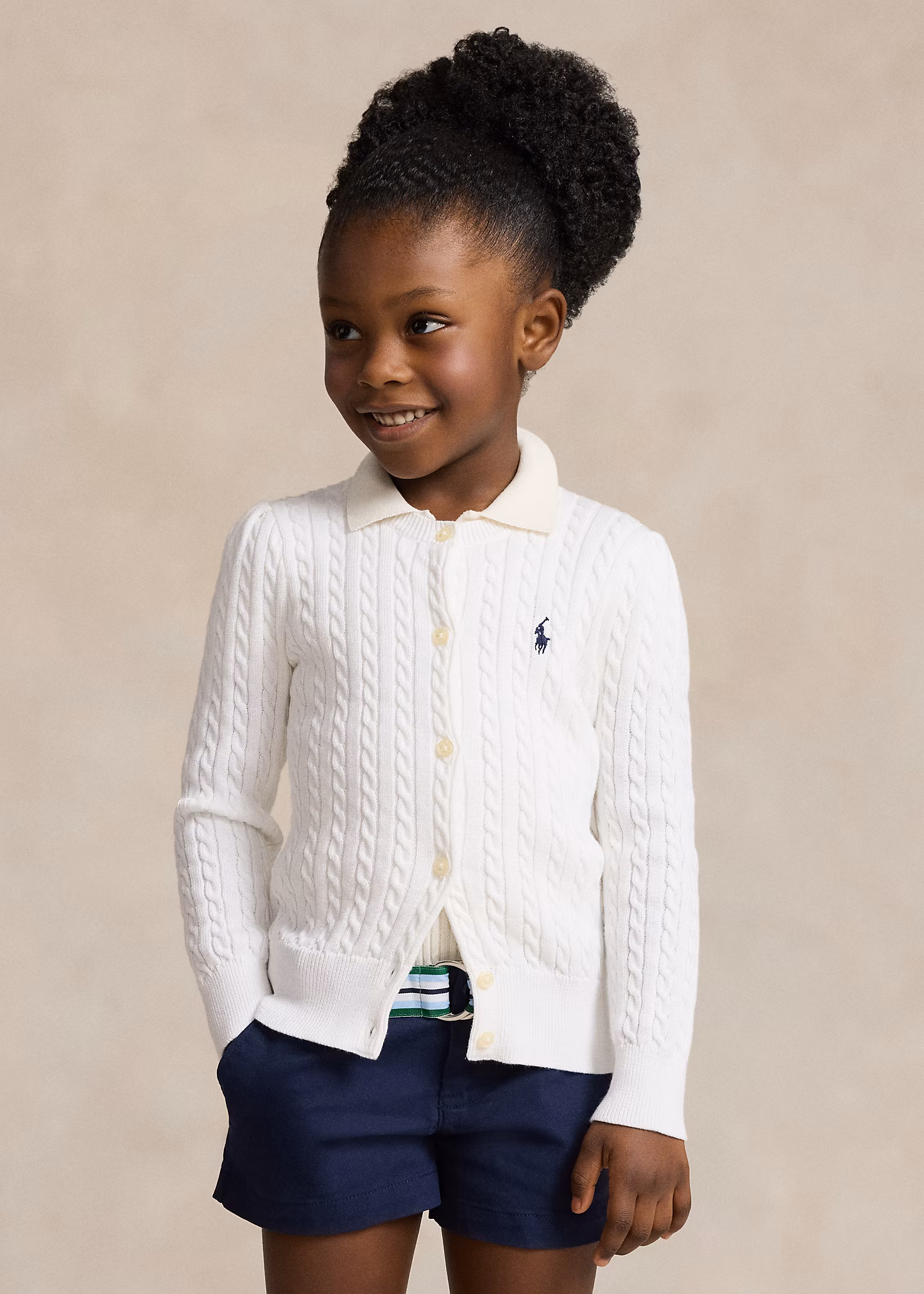 Baumwollcardigan mit Zopfmuster - RALPH LAUREN OUTLET