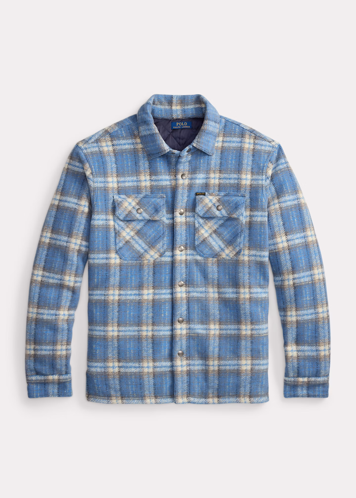 Karierte Hemdjacke aus gefilzter Wolle - RALPH LAUREN OUTLET