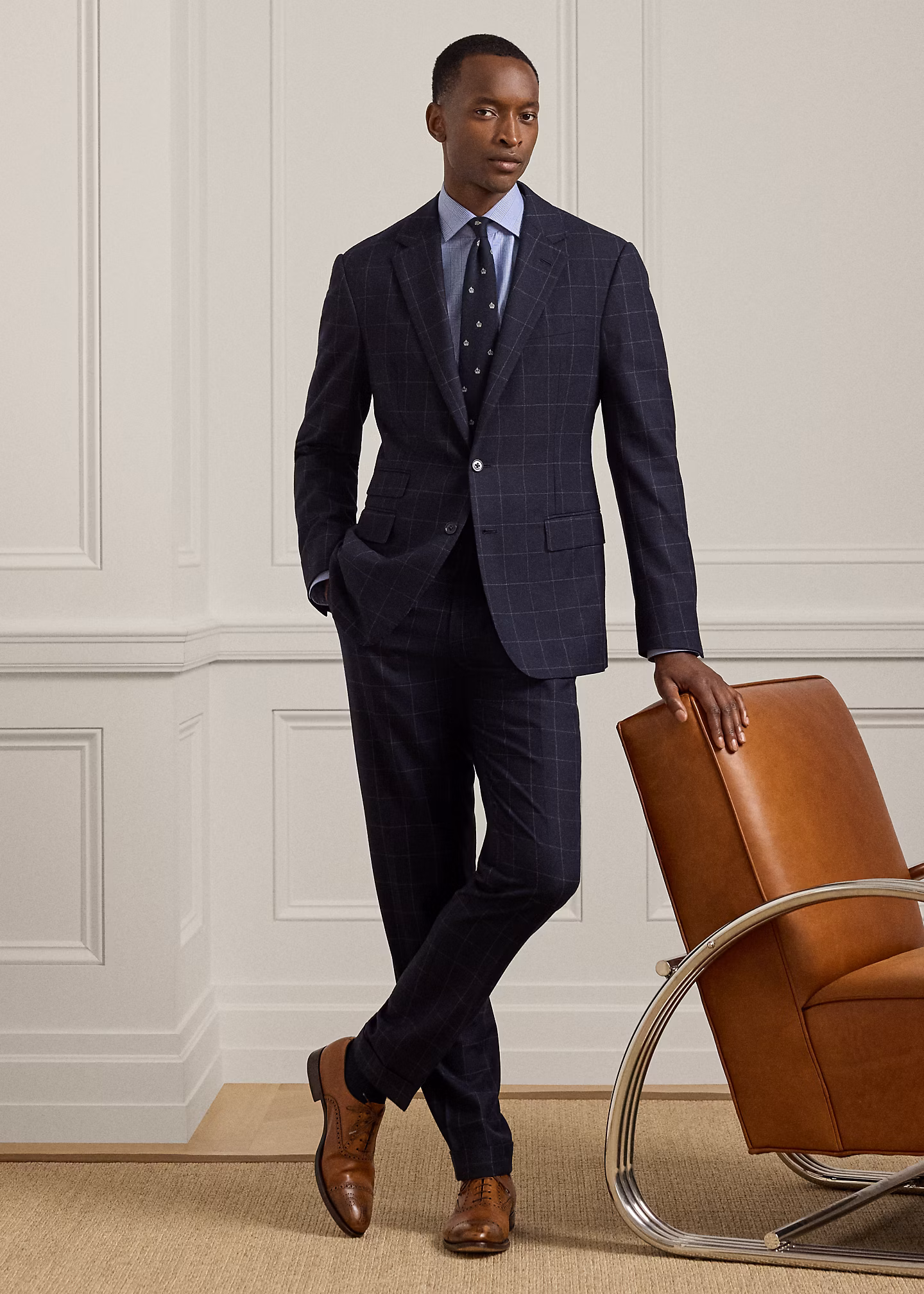 Handgefertigter Windowpane-Anzug Kent - RALPH LAUREN OUTLET