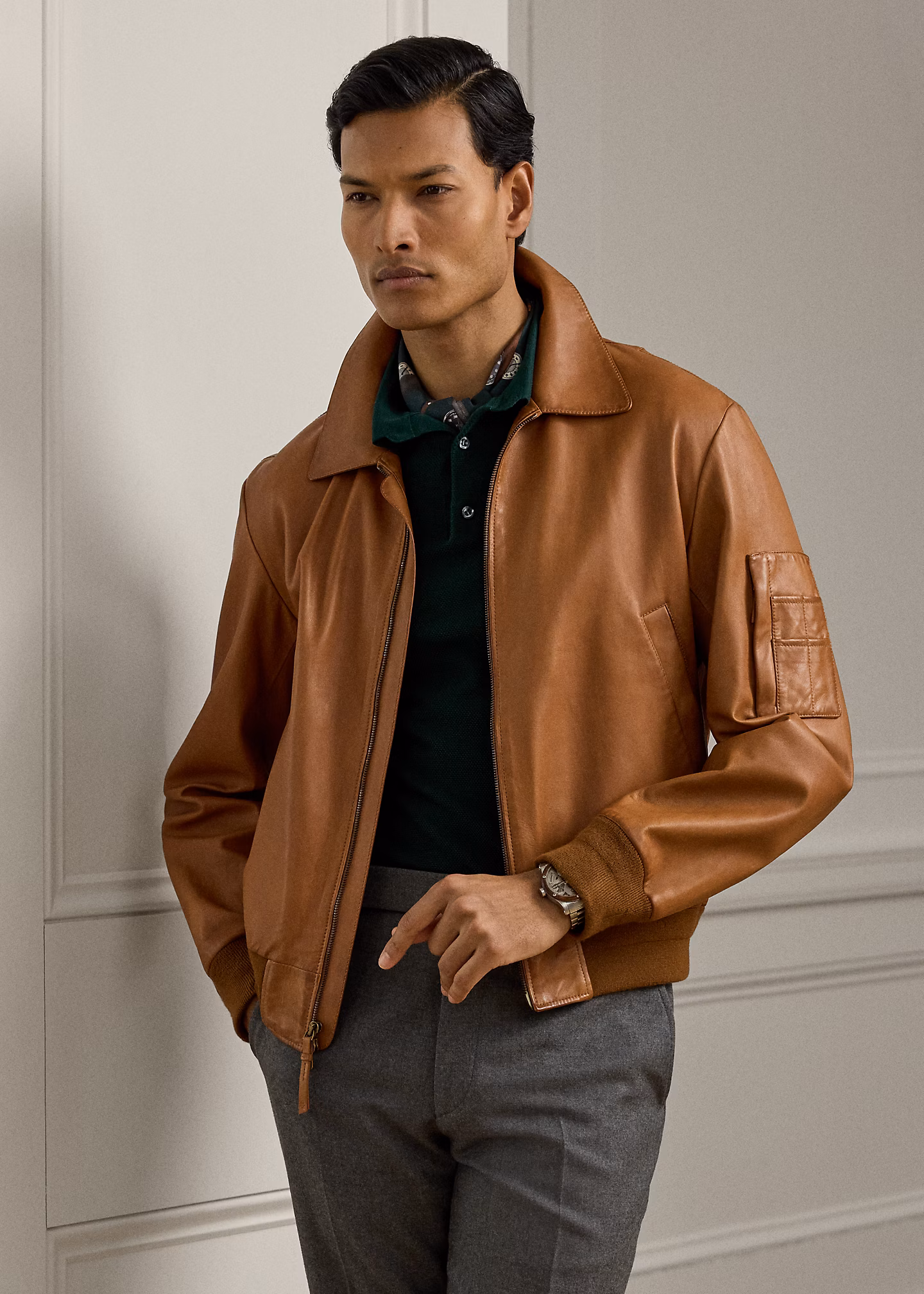 Plongé-Lederjacke - RALPH LAUREN OUTLET