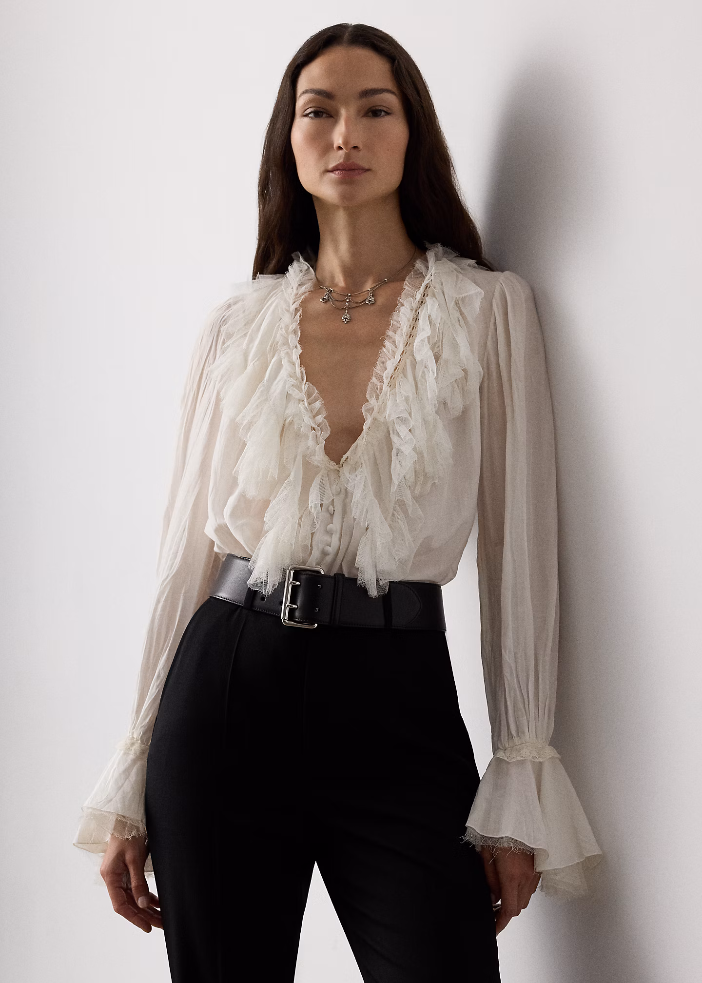 Bluse Kensley aus Baumwoll-Seiden-Voile - RALPH LAUREN OUTLET