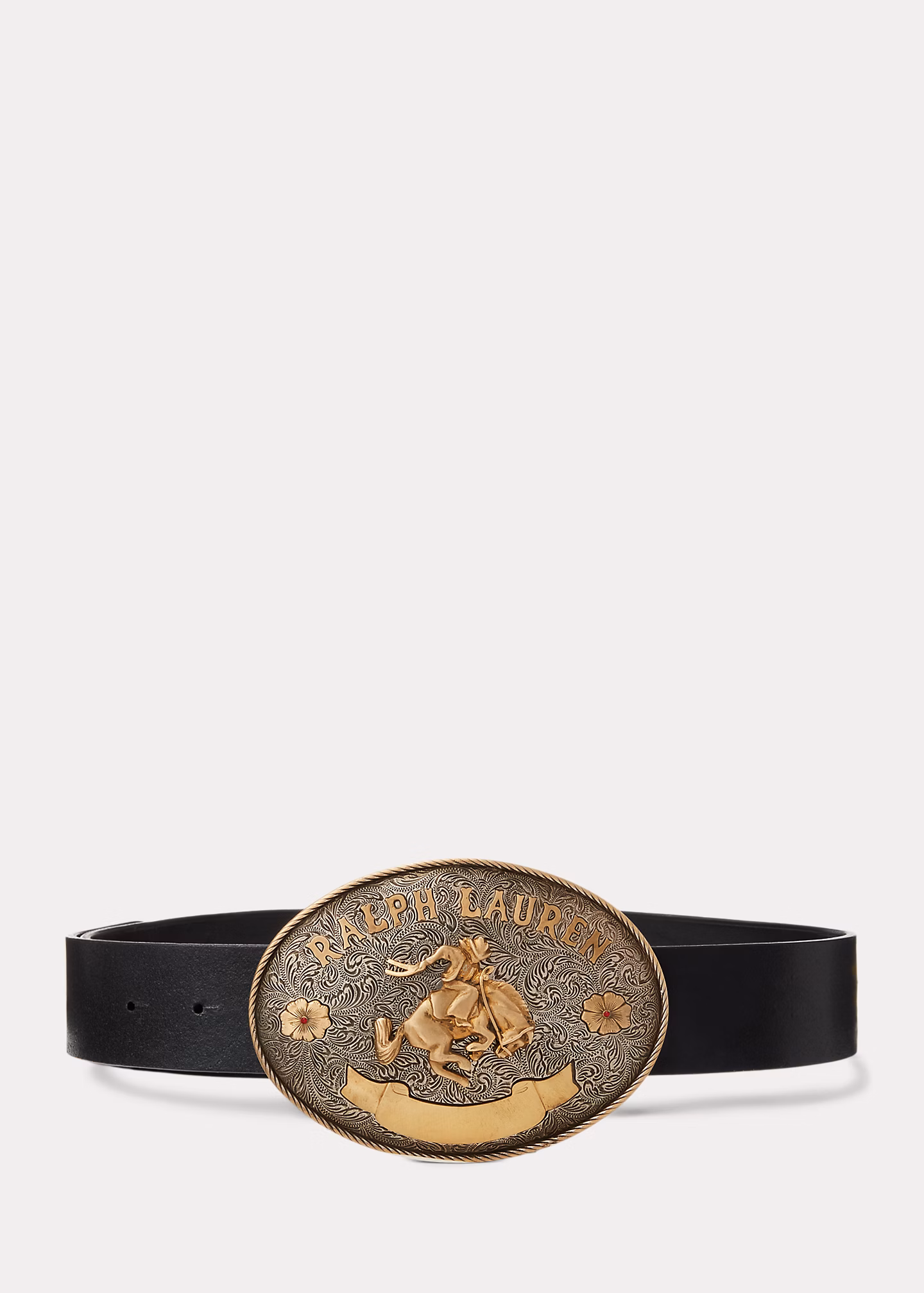 Vachetteleder-Gürtel mit Rodeo-Schnalle - RALPH LAUREN OUTLET