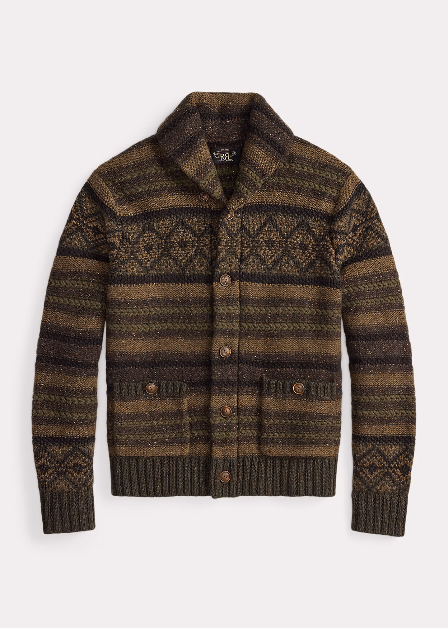 Woll-Baumwollstrickjacke mit Schalkragen - RALPH LAUREN OUTLET