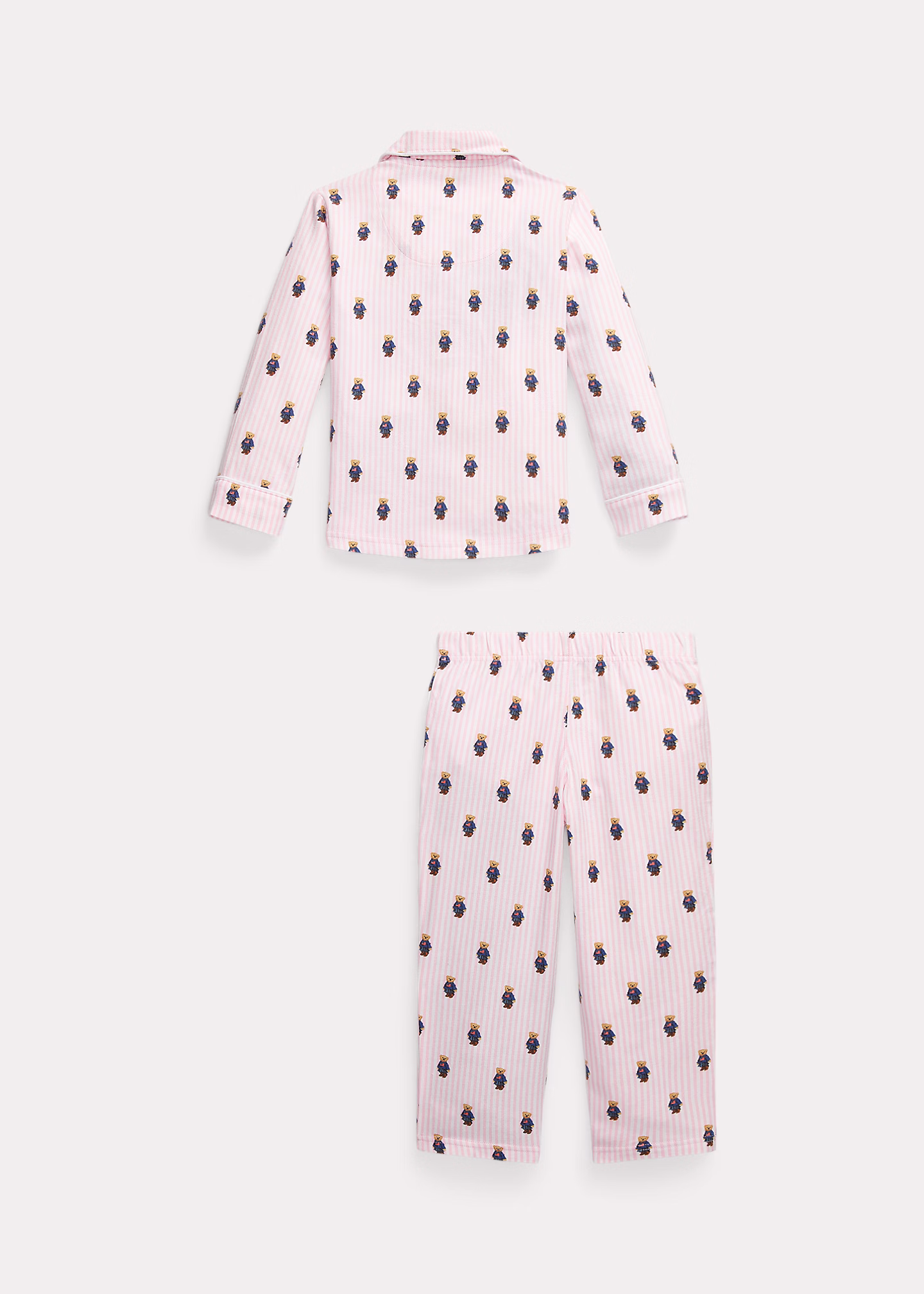 Baumwollflanell-Pyjama mit Polo Bear - RALPH LAUREN OUTLET