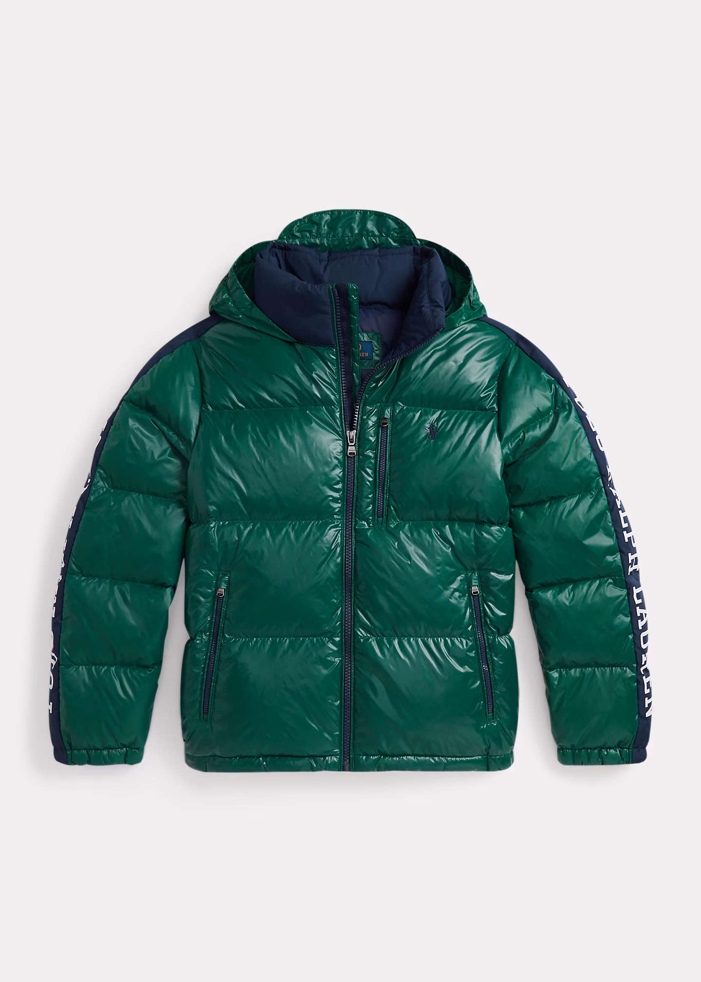 Daunenjacke mit Kapuze und Logo - RALPH LAUREN OUTLET