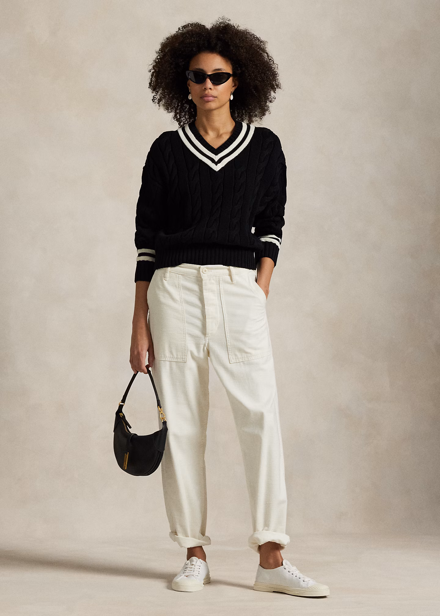 Baumwoll-Cricketpullover in Aran-Strick - RALPH LAUREN OUTLET