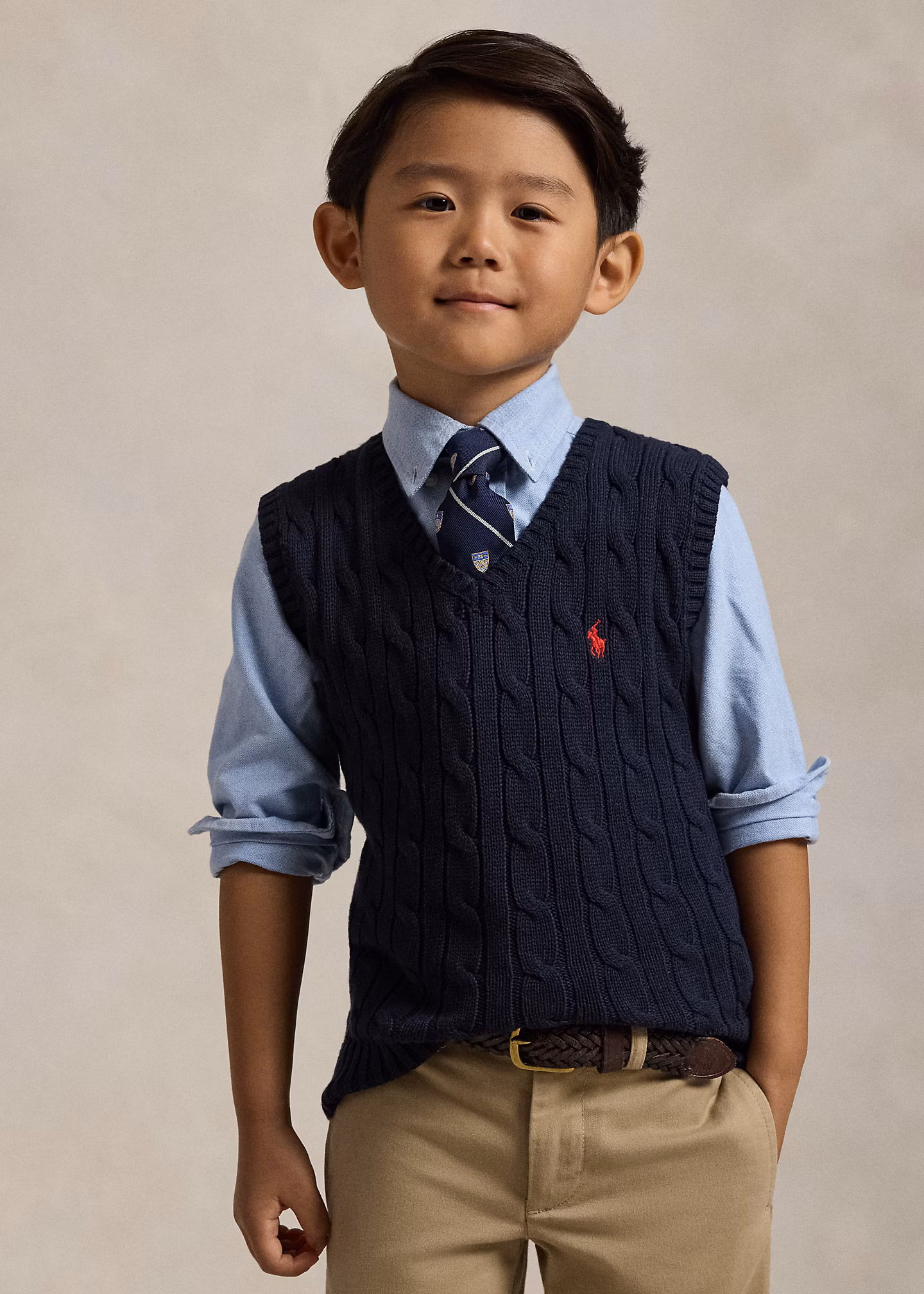 Baumwollpullunder mit Zopfmuster - RALPH LAUREN OUTLET