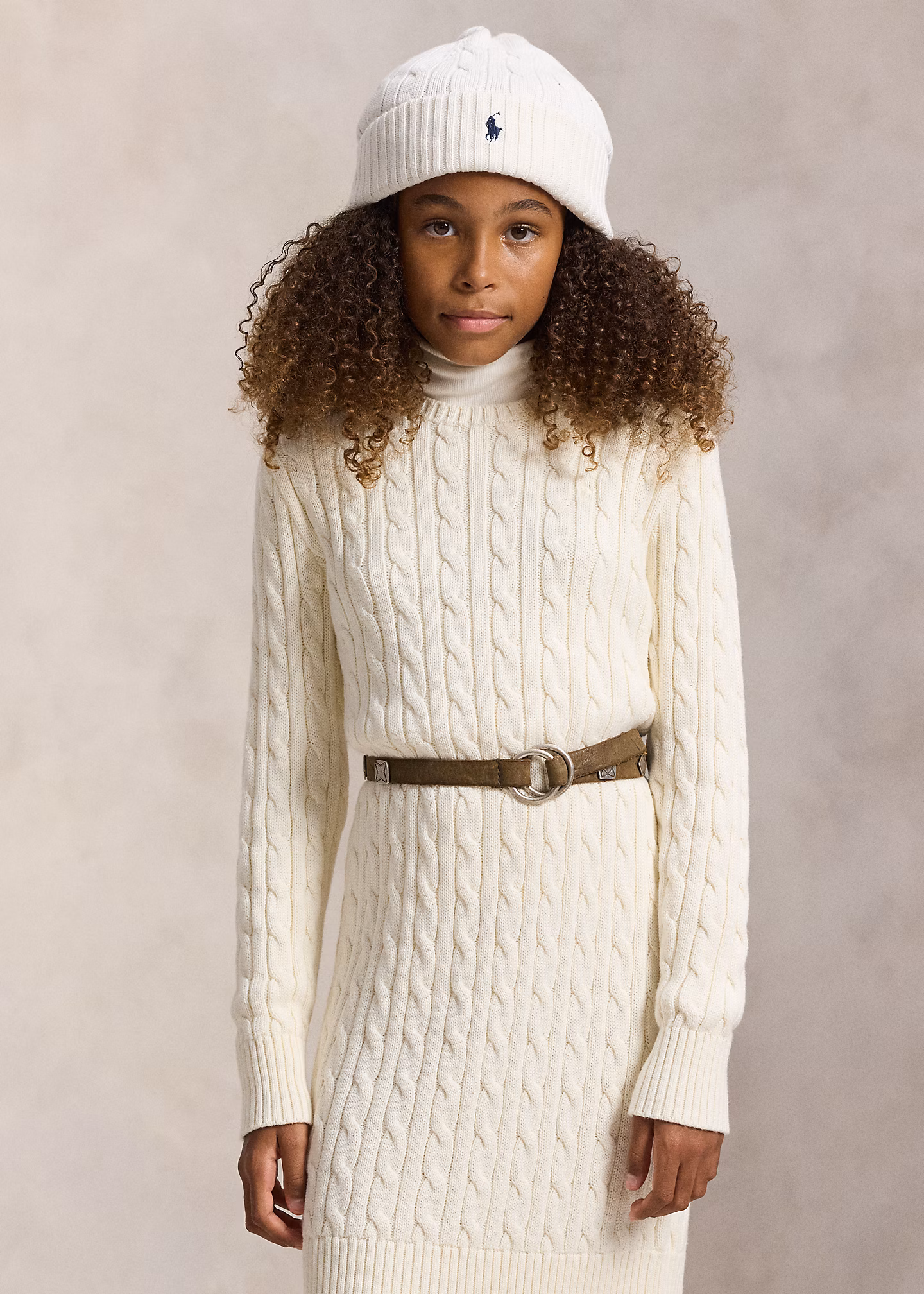 Baumwoll-Pulloverkleid mit Zopfmuster - RALPH LAUREN OUTLET