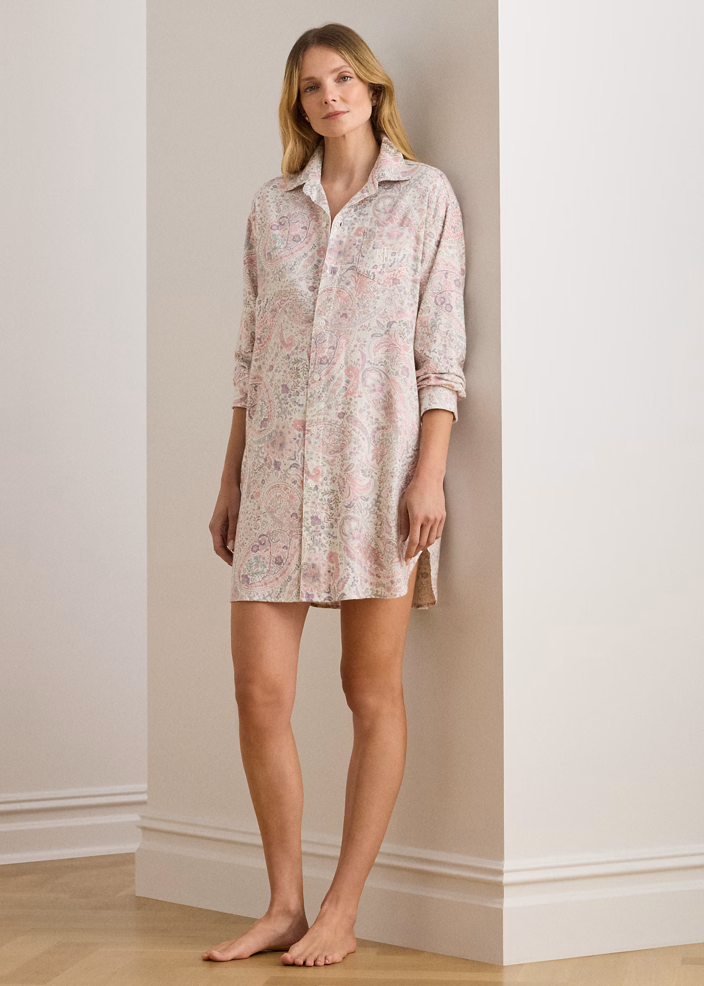 Paisley Cotton-Blend Twill Sleep Shirt - RALPH LAUREN OUTLET