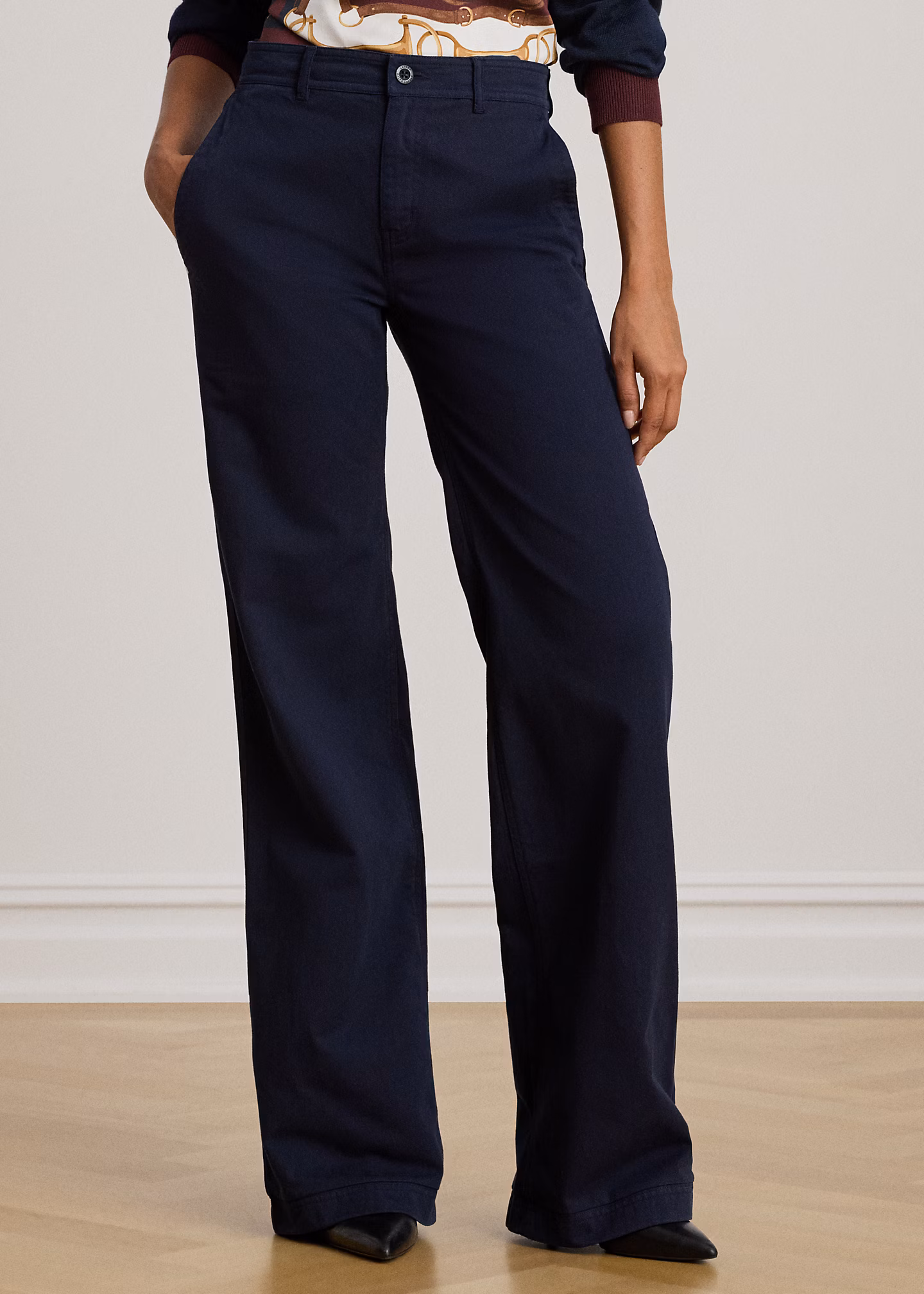 Baumwolltwillhose mit weitem Bein - RALPH LAUREN OUTLET