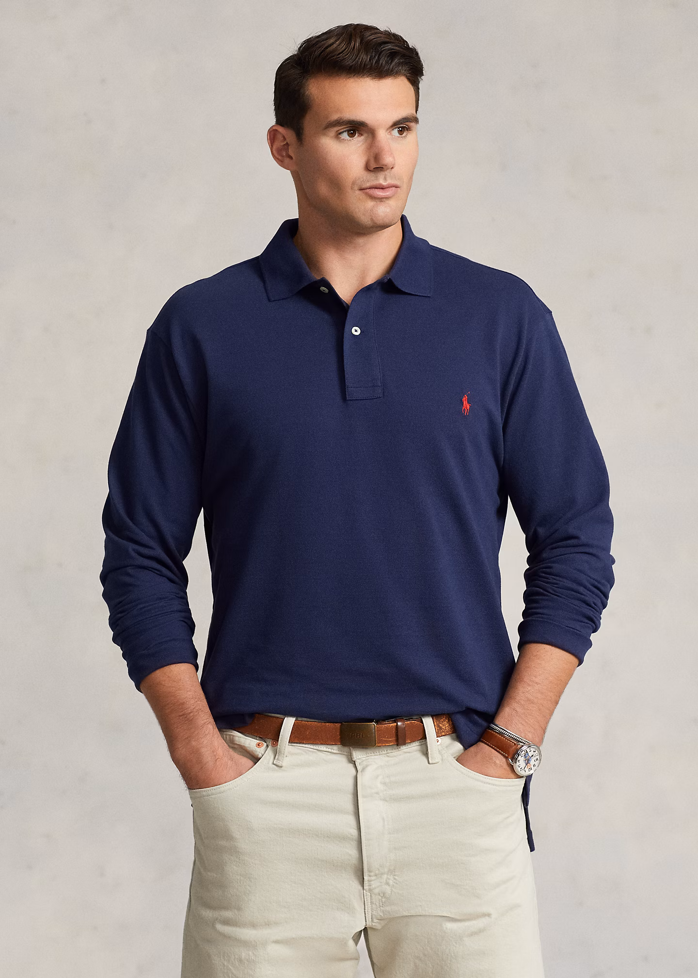 Langärmliges Piqué-Poloshirt - RALPH LAUREN OUTLET