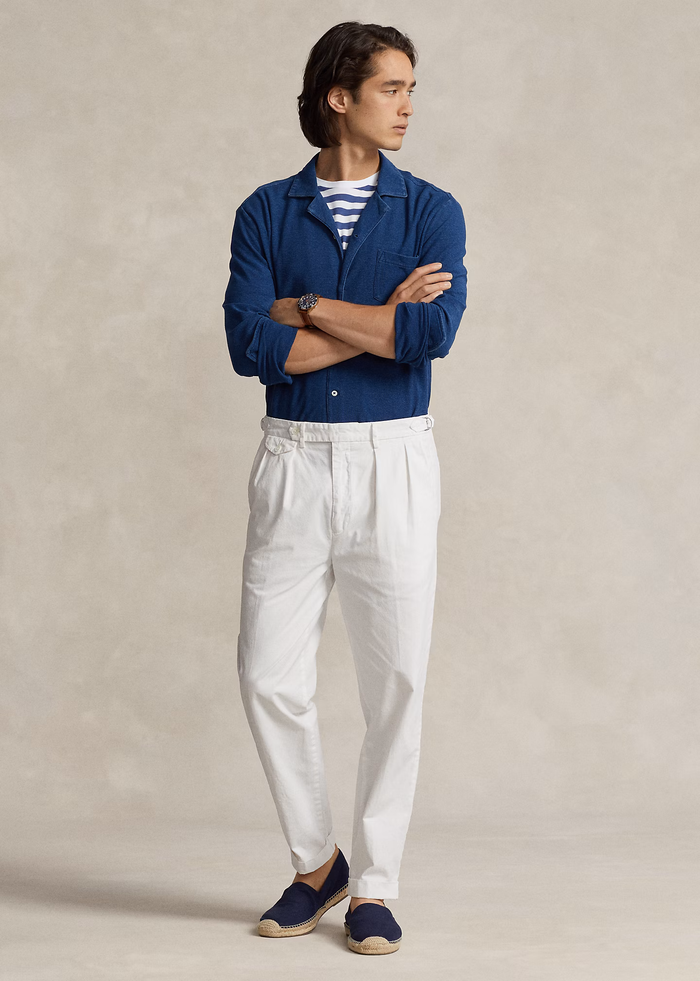 Slim-Tapered-Fit Twill-Bundfaltenhose - RALPH LAUREN OUTLET