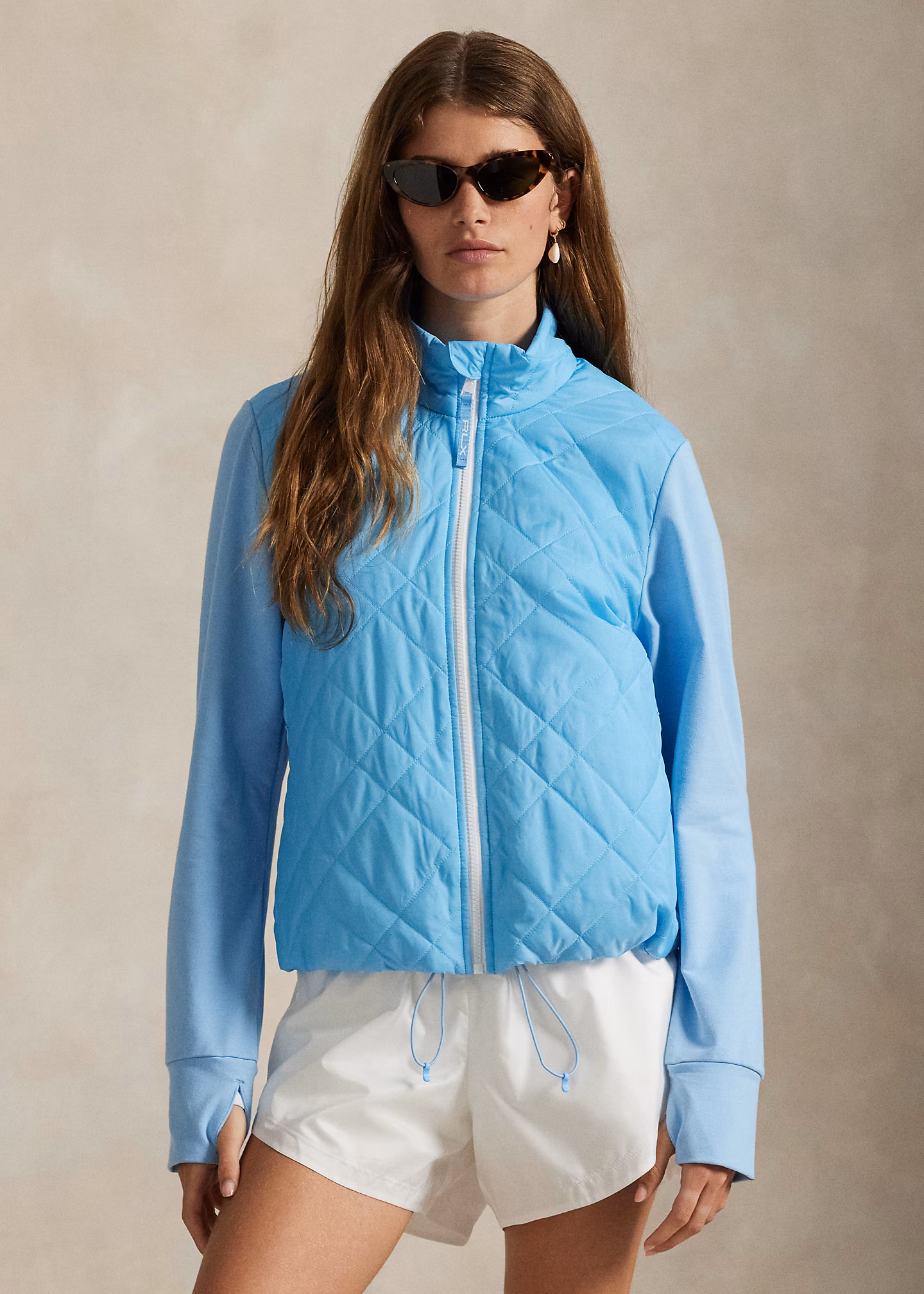 Hybrid-Frotteejacke mit Steppbahn vorne - RALPH LAUREN OUTLET