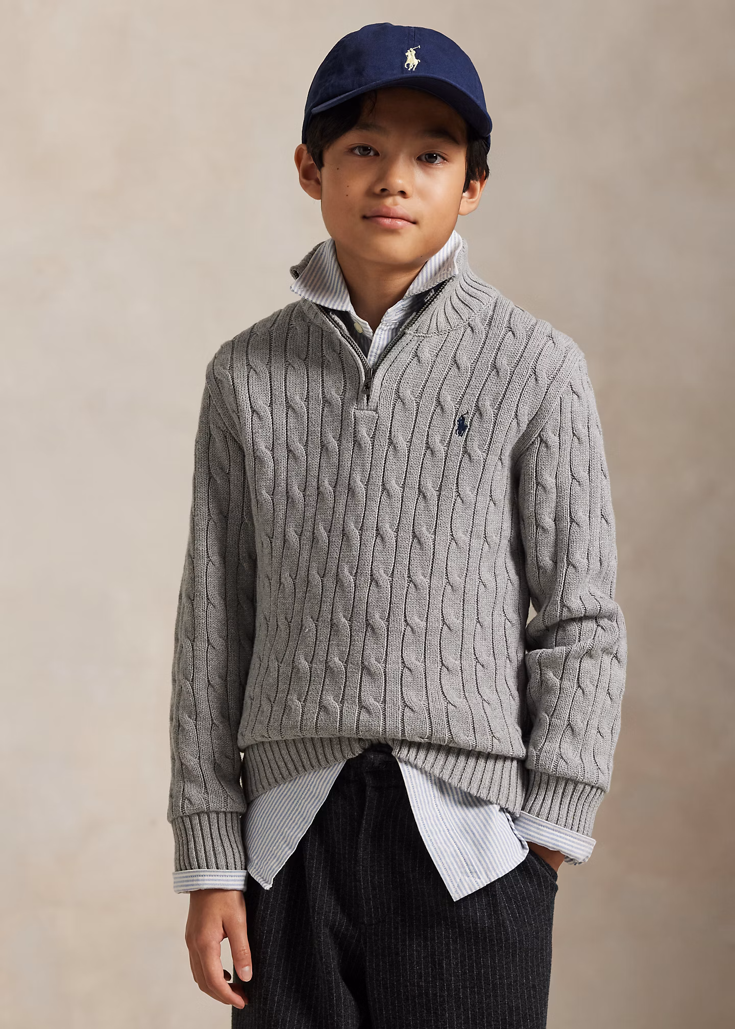 Baumwollpullover mit Zopfmuster - RALPH LAUREN OUTLET