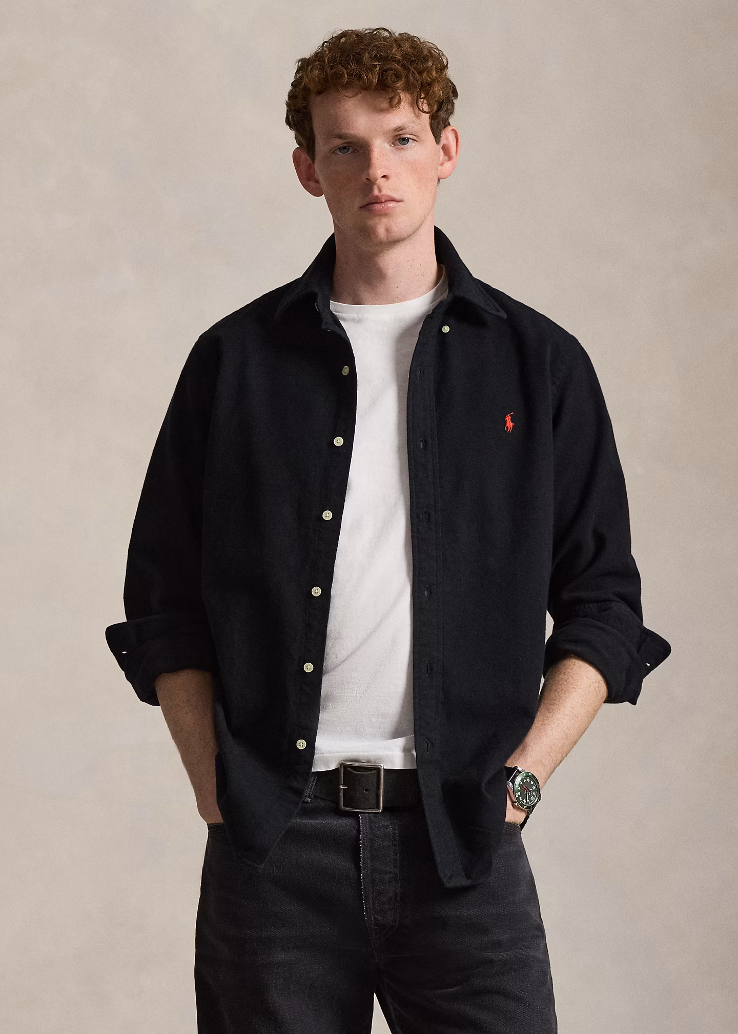 Angerautes Custom-Fit Flanellhemd - RALPH LAUREN OUTLET