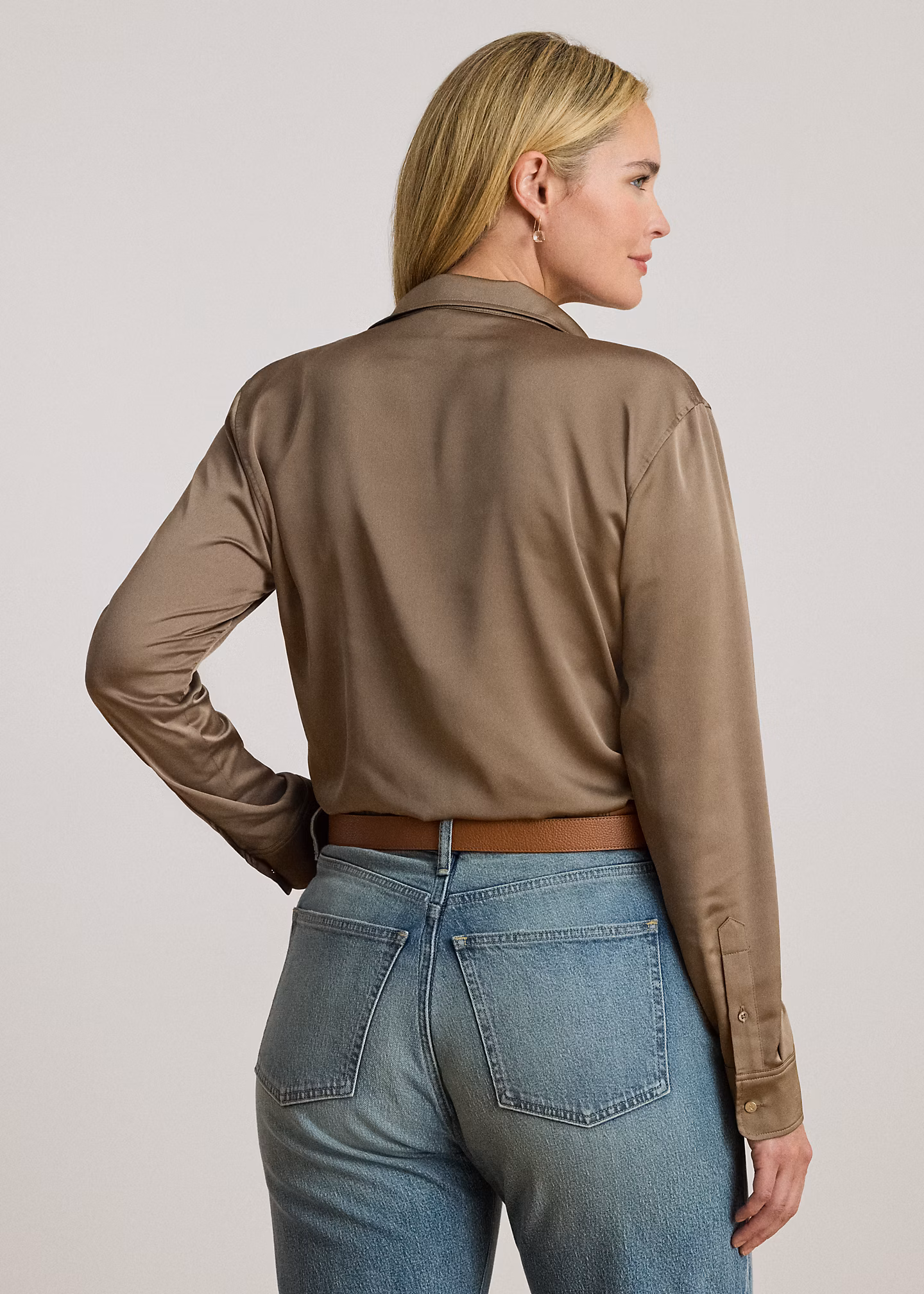 Classic-Fit Hemd aus Satin-Charmeuse - RALPH LAUREN OUTLET