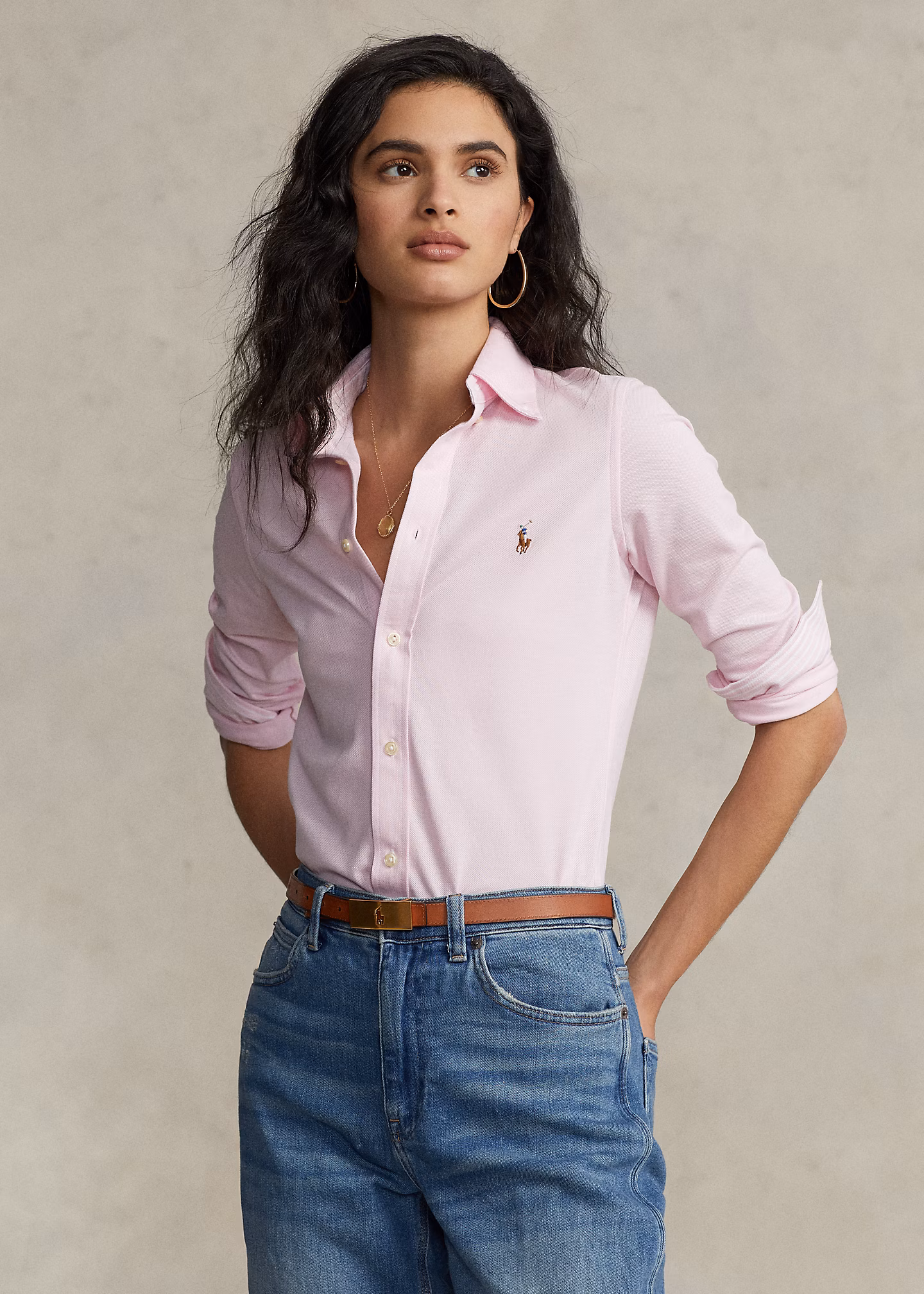 Slim-Fit Oxfordhemd aus Baumwollstrick - RALPH LAUREN OUTLET