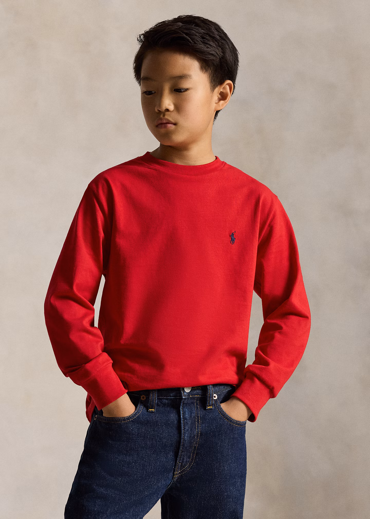 Langarm-T-Shirt aus Baumwolljersey - RALPH LAUREN OUTLET