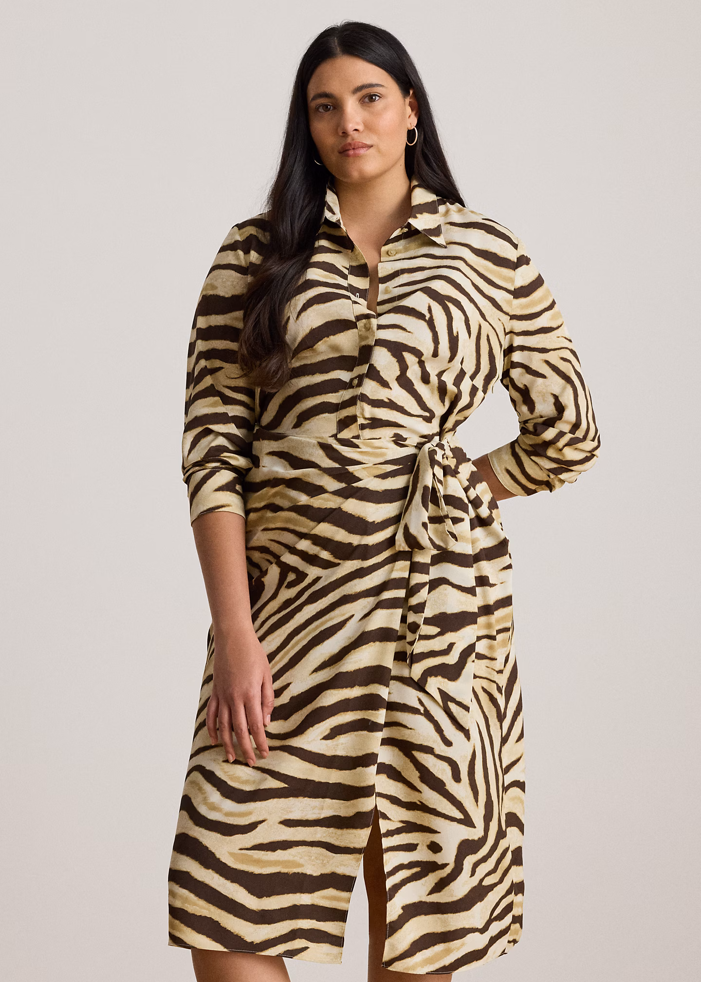 Crêpe-Hemdkleid mit Zebramuster - RALPH LAUREN OUTLET