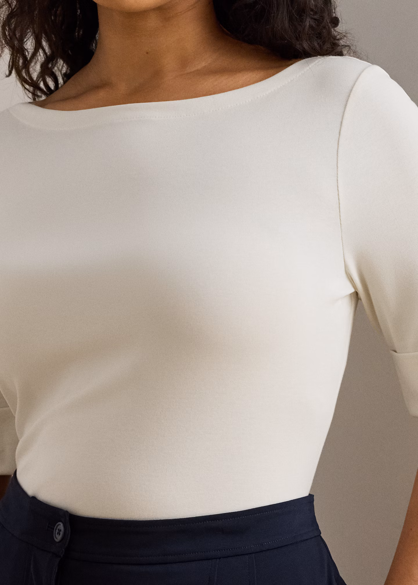 T-Shirt mit U-Boot-Ausschnitt - RALPH LAUREN OUTLET